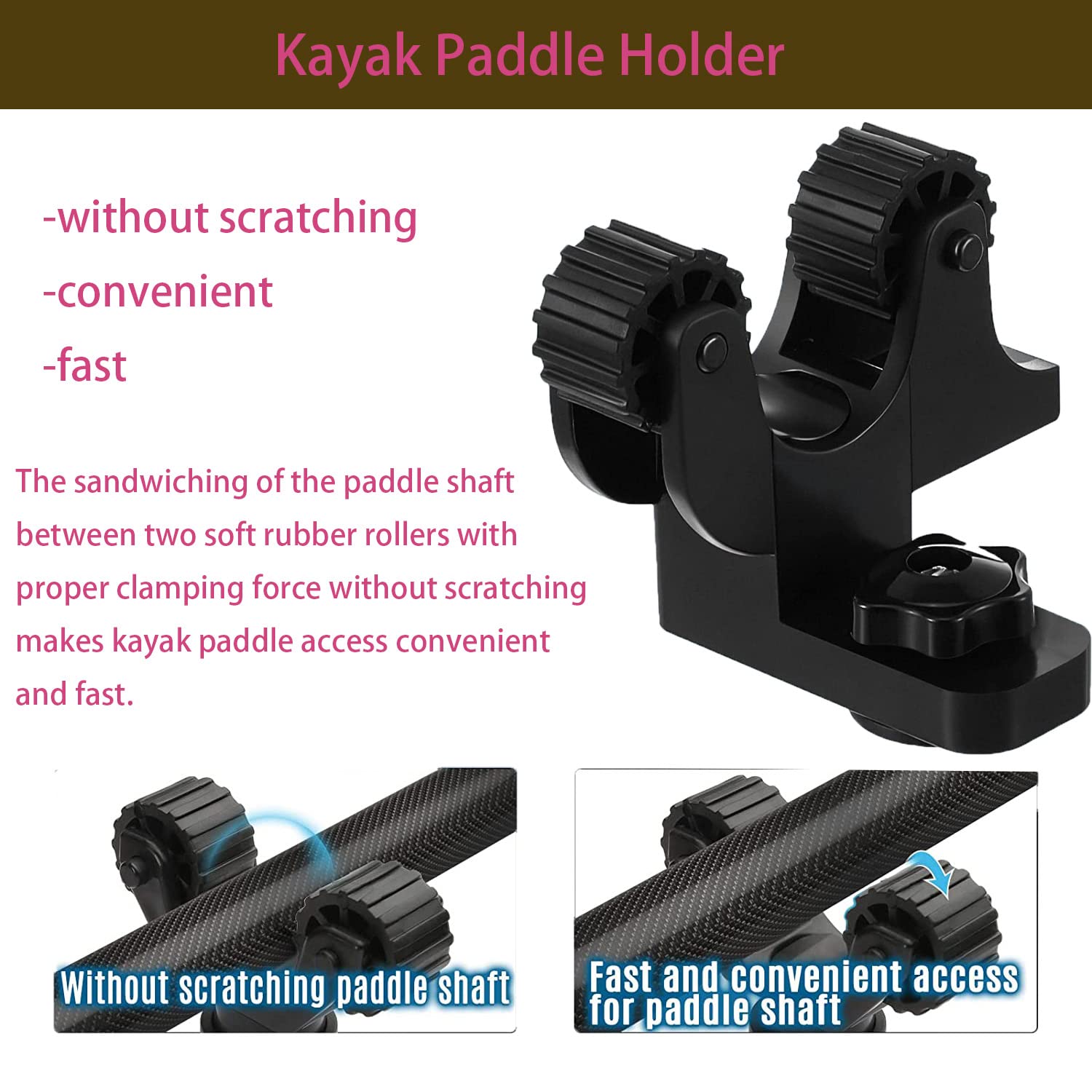 2PCS Kayak Paddle Holder - Track Mount Accessories for Fishing Kayaks | Secure Oar Storage | Perfect for Kayak Fishing & Water Sports Gear Organization