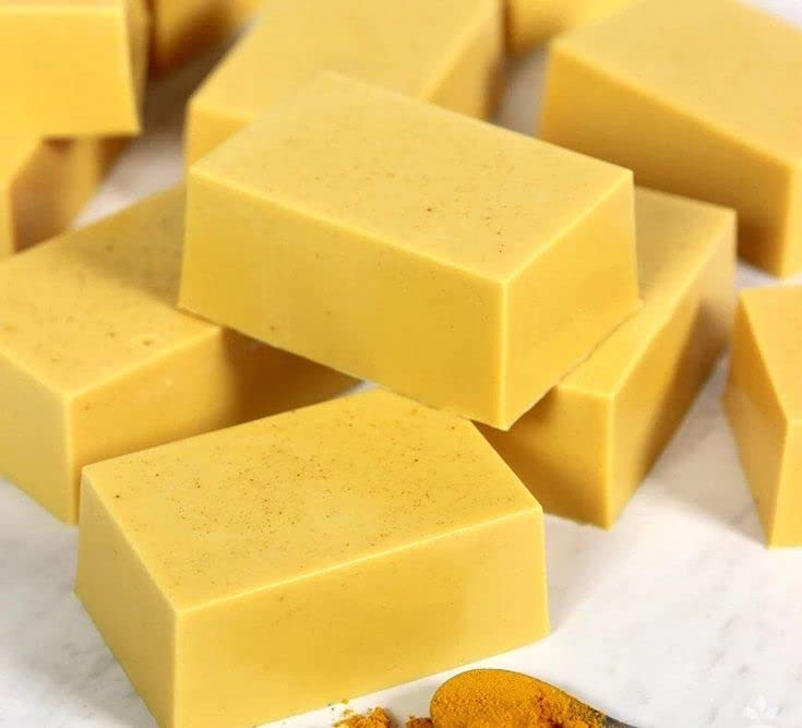 Organic Handmade Goat Milk & Turmeric Soap Bar - 100% Pure Natural Skincare for Glowing Complexion (2 Pack, 100g Each) | Gentle Cleansing for Dry, Sensitive Skin & Daily Face/Body Care