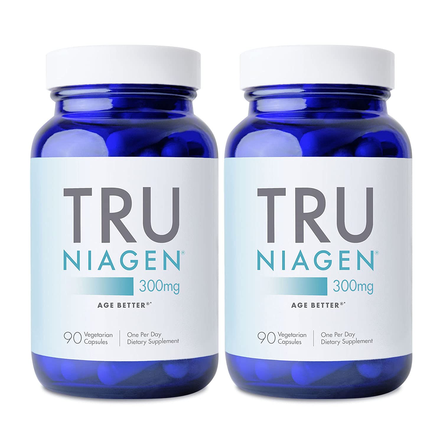 TRU NIAGEN Patented NAD+ Booster Supplement - 300mg Niagen (Nicotinamide Riboside) for Anti-Aging & Cellular Renewal | 90-Day Supply (2 Bottles) | Supports Brain Health, Muscle Function & Energy Metabolism | Daily Cellular Vitality Supplement for Active Adults & Seniors | Perfect for Fitness Enthusiasts & Wellness Seekers