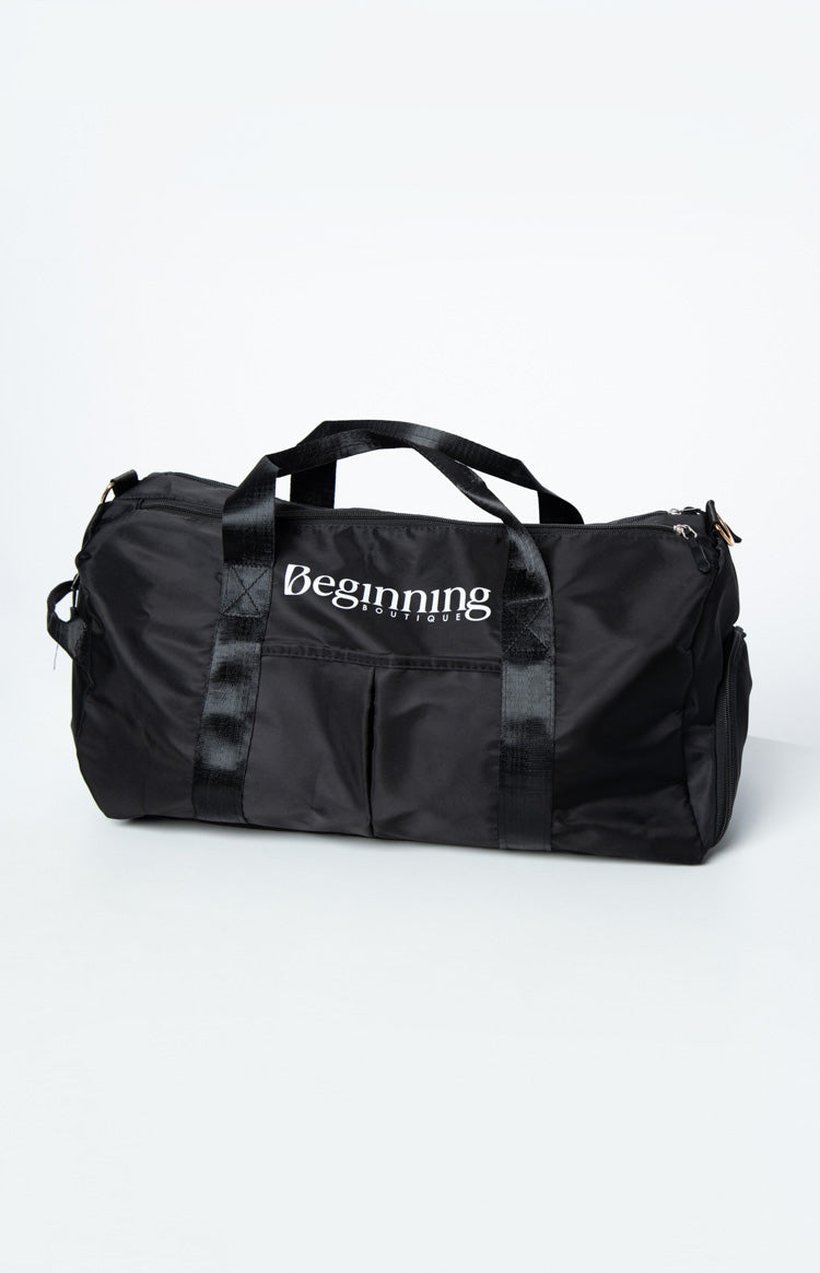 Stylish Black Gym Bag for Women | Durable Workout Tote with Multiple Pockets | Perfect for Fitness, Yoga & Travel | Beginning Boutique