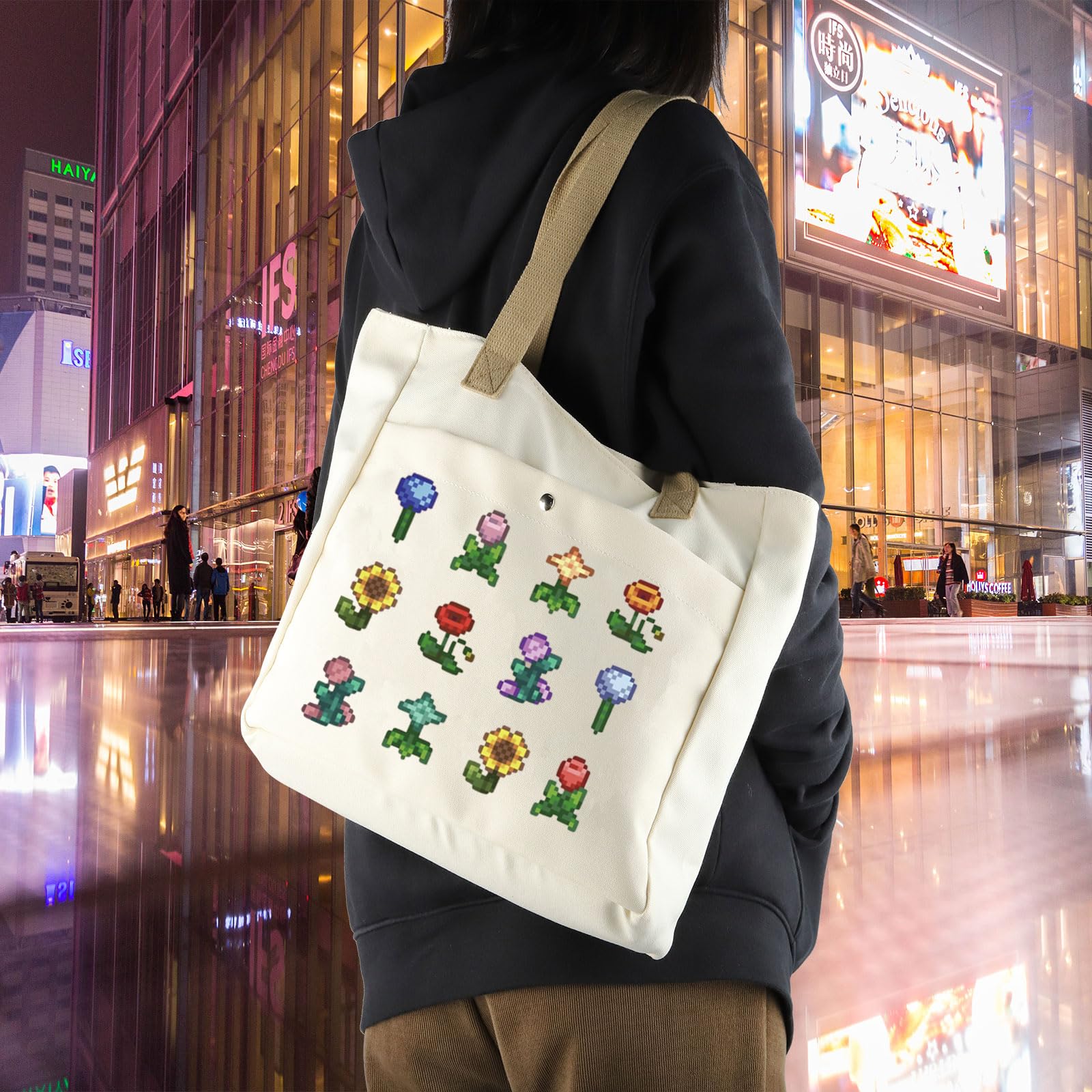 WCGXKO Valley Game Tote Bag - Durable Cotton Canvas Farm-Themed Gift for Board Game Lovers | Perfect for Farmers Market, Picnics & Game Nights