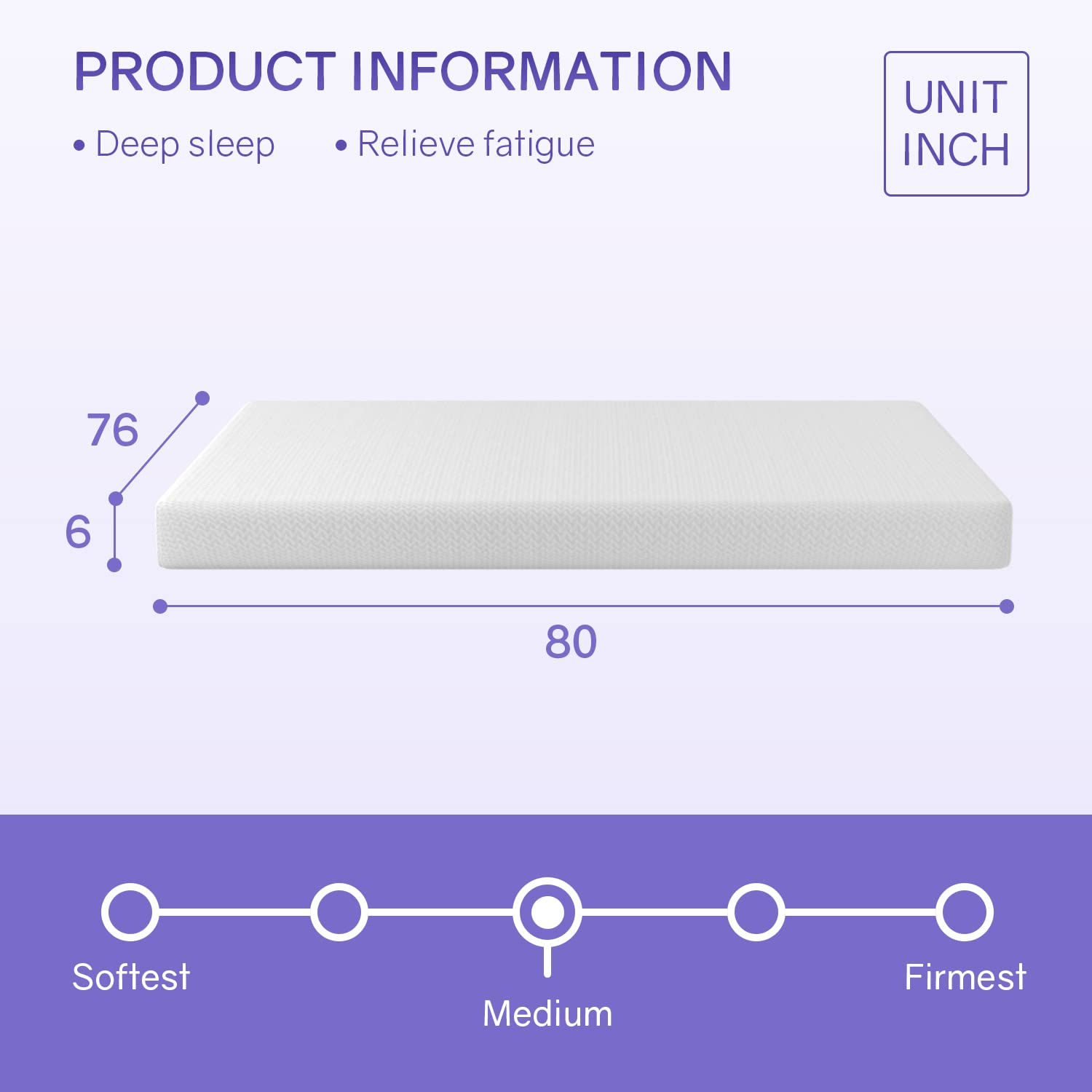 King Size Mattress - 6 Inch Green Tea Cooling Gel Memory Foam, Fiberglass Free, Medium-Firm Support, Pressure Relief & Temperature Regulation, CertiPUR-US Certified, White - Perfect for Hot Sleepers & Back Pain Relief, Bedroom Upgrade with Easy Setup in a Box