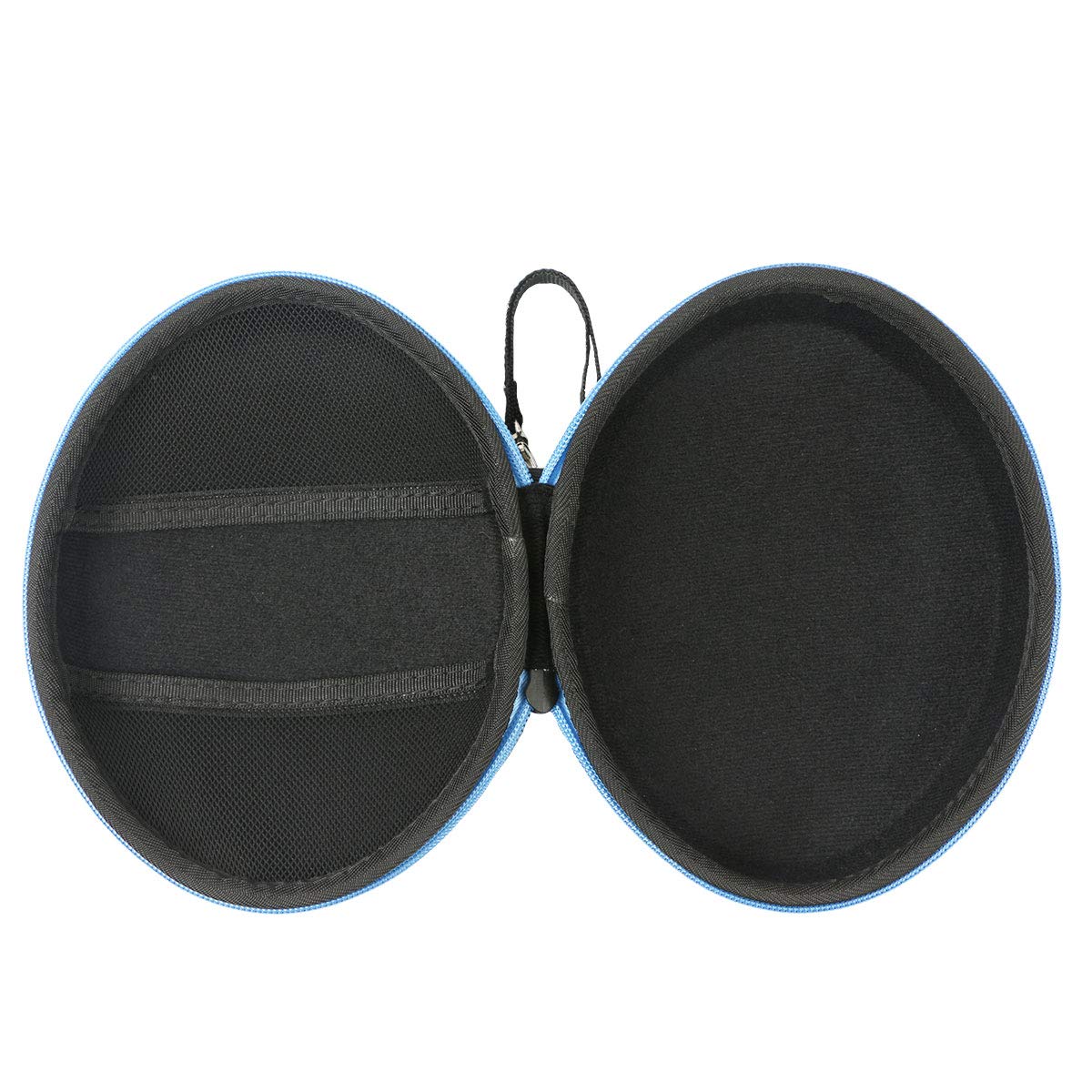 Premium Matte Hard Travel Case for Wireless Bluetooth Over-Ear Headphones - Durable Replacement Cover with Blue Zipper - Perfect for Travel, Commuting & Headphone Protection (Black)