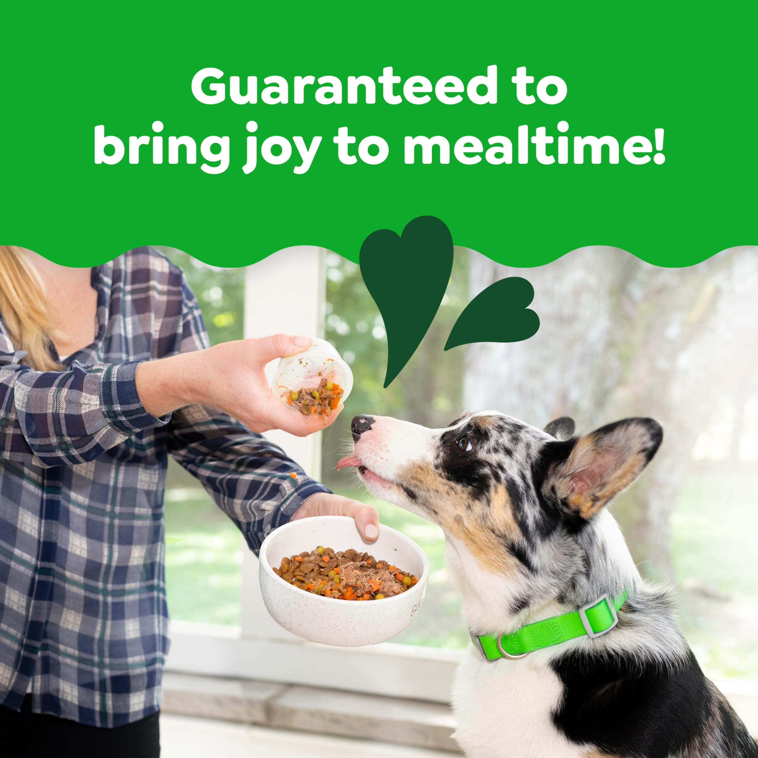 Greenies Smart Topper High Protein Wet Dog Food Mix-in - Chicken, Green Beans & Sweet Potatoes + Beef, Peas & Carrots Variety Pack (8 x 2oz Trays) - Perfect for Picky Eaters & Meal Toppers