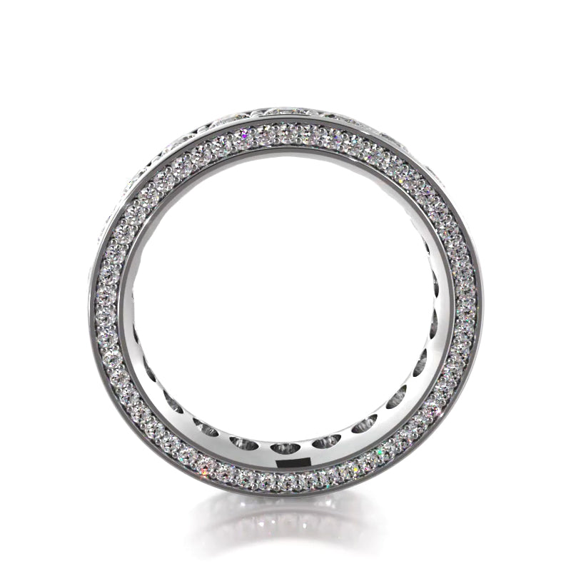 2.39 Carat Round Diamond Eternity Wedding Band - 14K White Gold Classic Bridal Ring for Anniversary, Engagement & Special Occasions