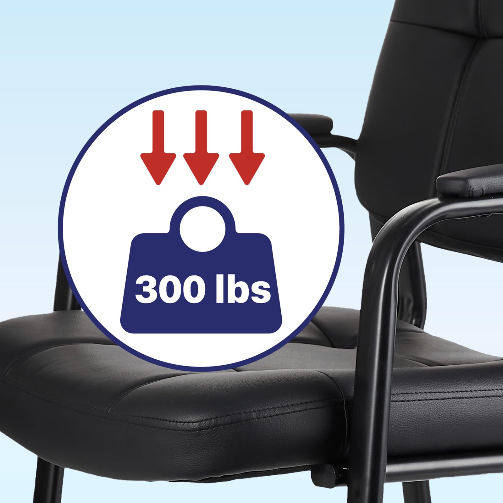 CLATINA PU Leather Office Guest Chair with Adjustable Armrests - Ergonomic Executive Desk Chair for Waiting Room, Conference Room & Home Office - Comfortable & Durable Seating Solution