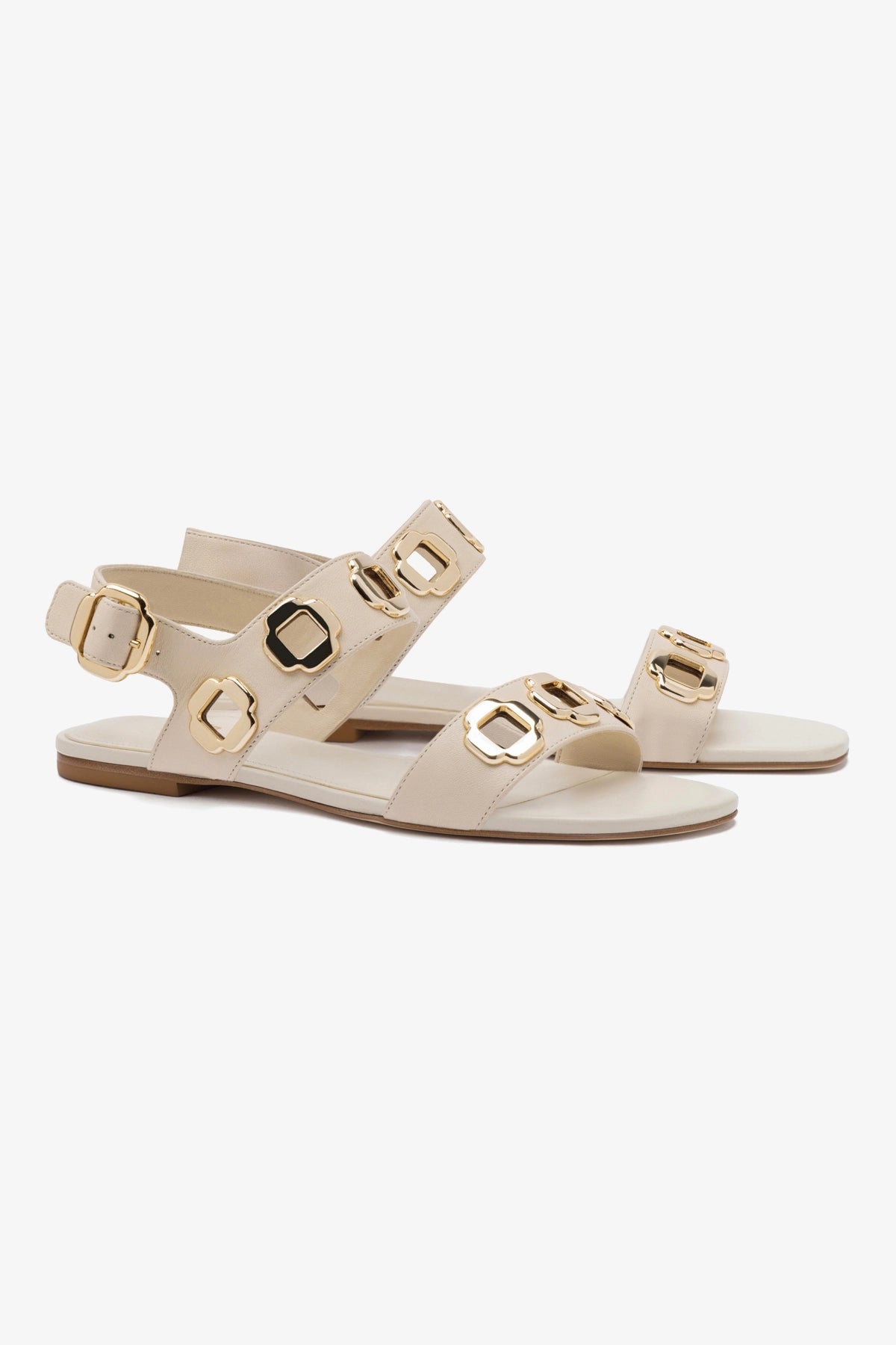 Milan Flat Sandal Women's Ivory Leather Sandals - Comfortable Summer Casual Shoes for Beach, Vacation & Daily Wear