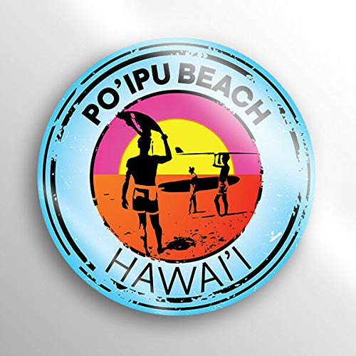 Hawaii Po'ipu Beach Waterproof Vinyl Decal Sticker - 5