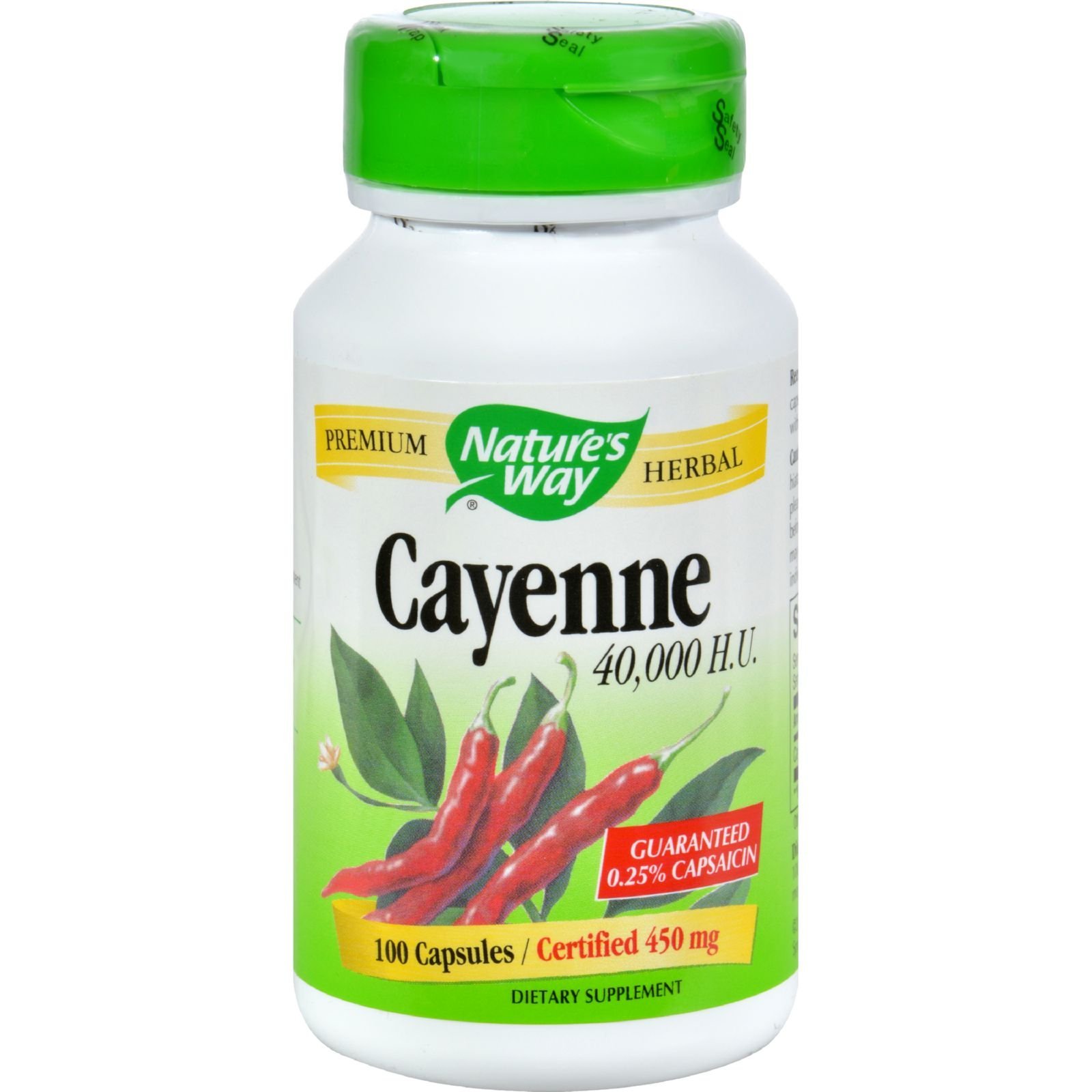 Nature's Way Cayenne & Pepper 450mg Capsules - 100 Count | Herbal Supplement for Circulation & Digestion Support | Perfect for Cooking & Wellness Routines