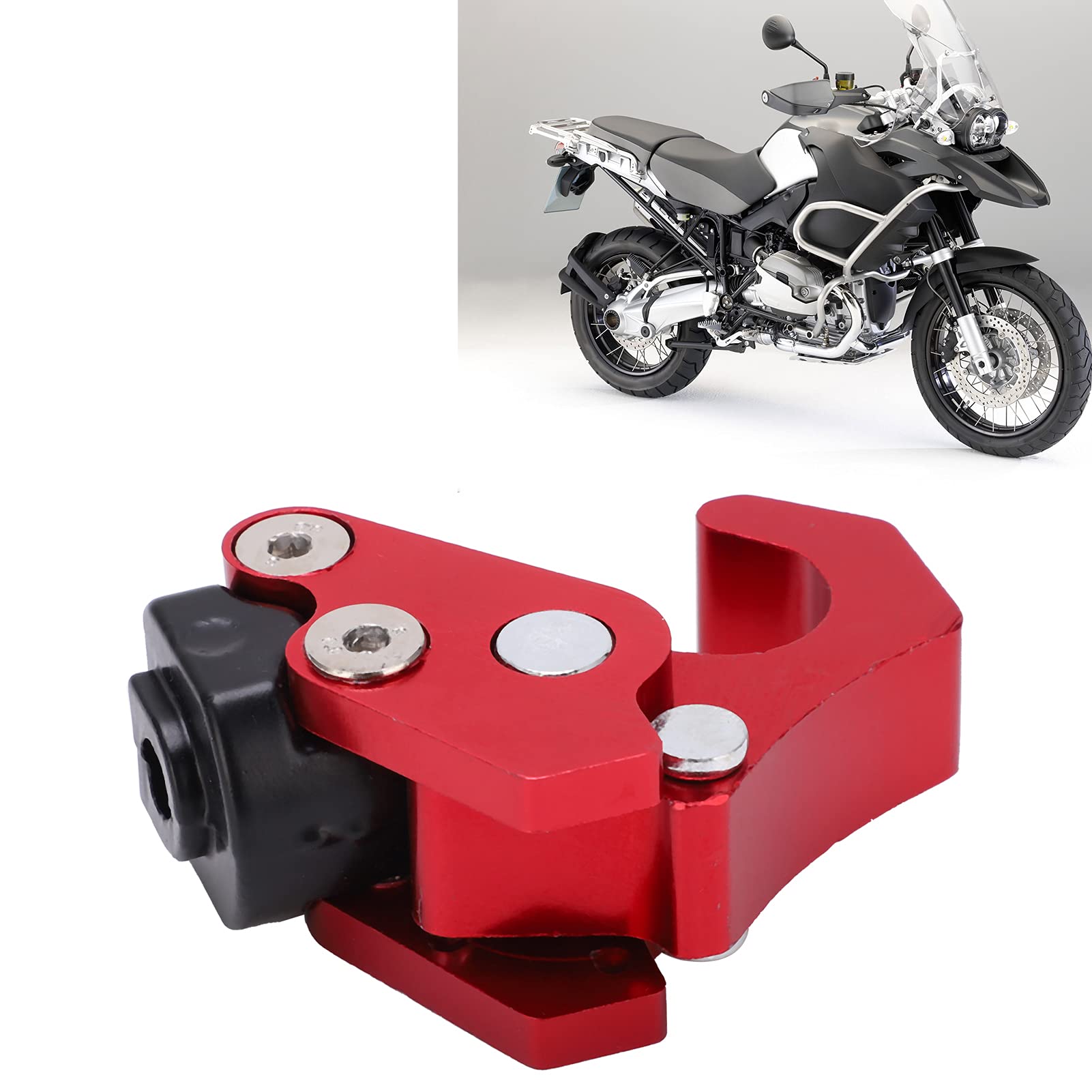 Universal Motorcycle Helmet Hook - Aluminum Alloy Claw Hook for Scooter Bags & Luggage - Red