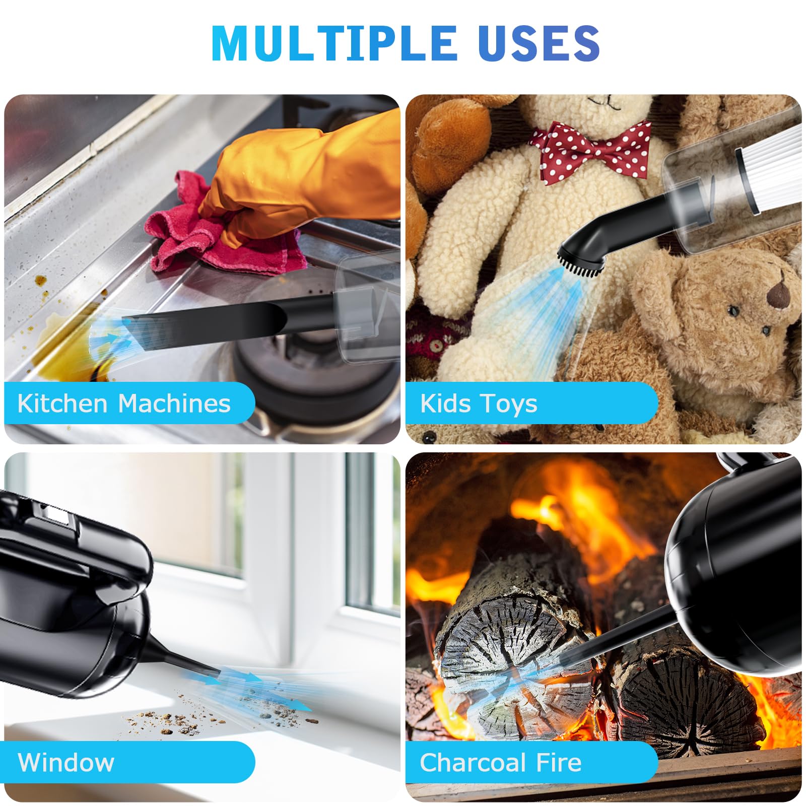 Cordless Handheld Vacuum 12000PA - 3-in-1 Car & Home Cleaner for Carpet, Keyboard