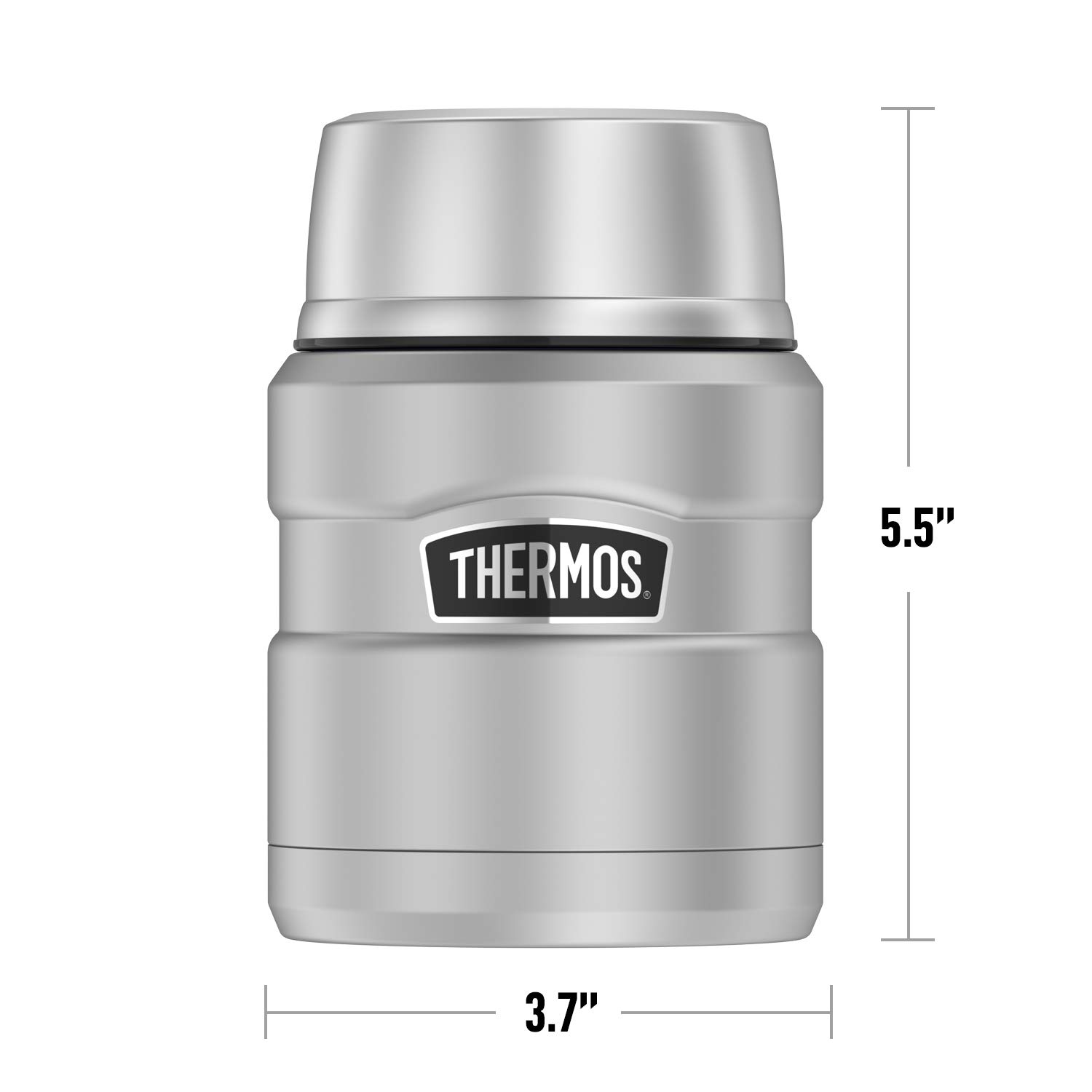 Superman Athletic Logo Thermos Stainless Steel Food Jar with Folding Spoon - 16oz Vacuum Insulated Double Wall Container for Hot & Cold Meals - Perfect for Hiking, Camping, Office Lunch & Outdoor Activities