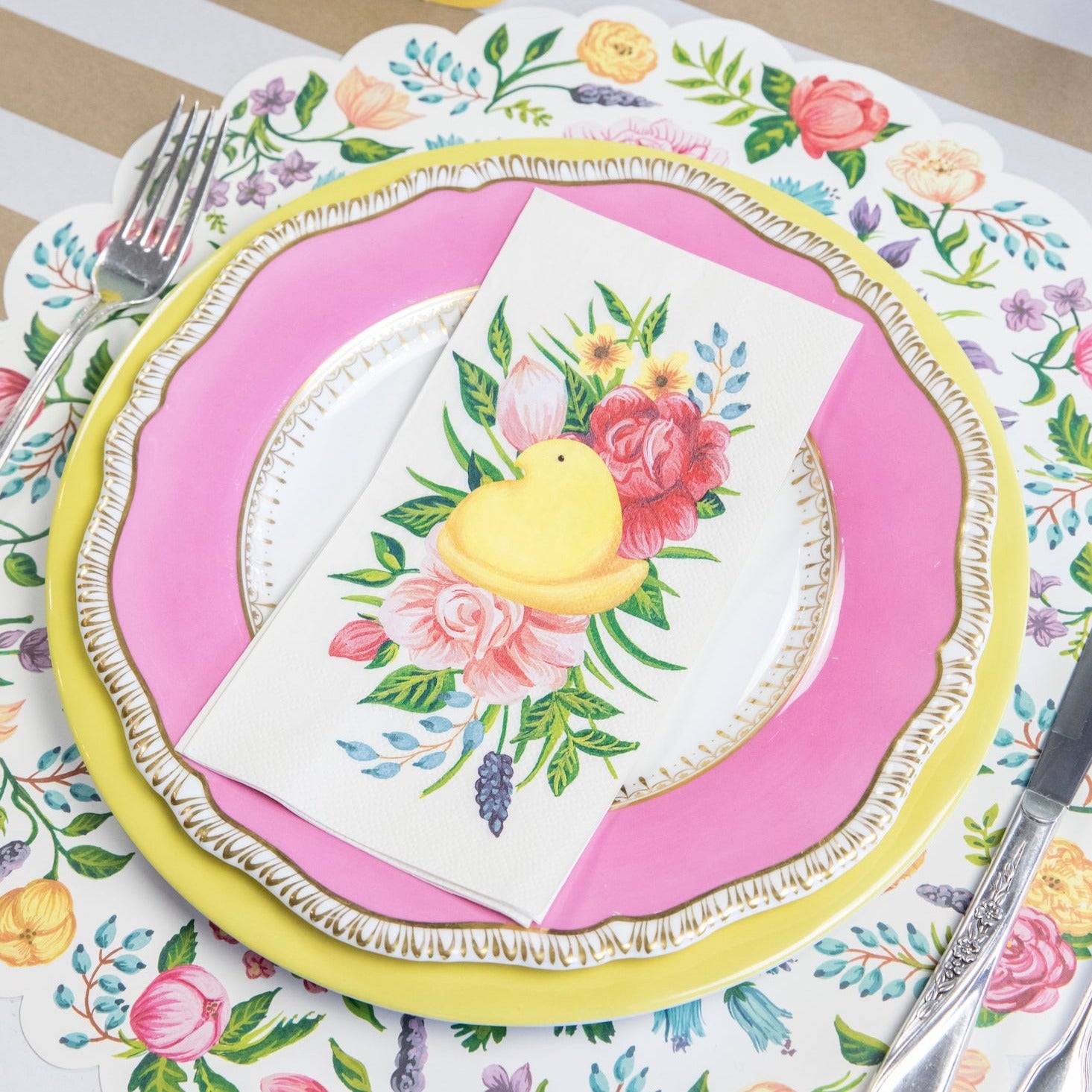 Sweet Garden Floral Die-Cut Placemat - Elegant Table Setting for Dining, Parties & Home Decor