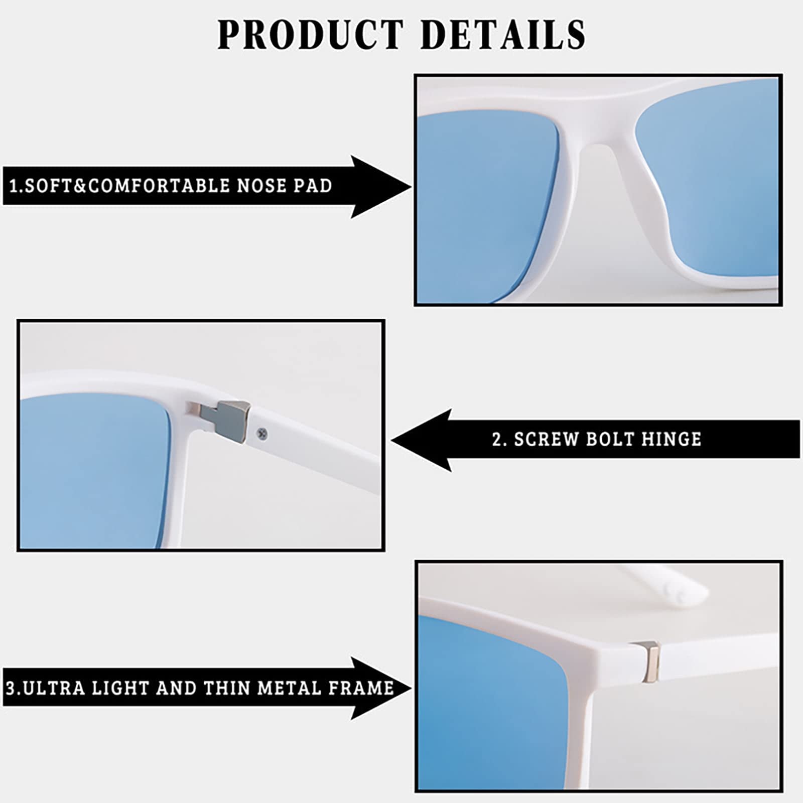 NIEEPA Men's Polarized Sports Sunglasses NP1007 - UV Protection Square Frame for Running, Cycling & Outdoor Activities