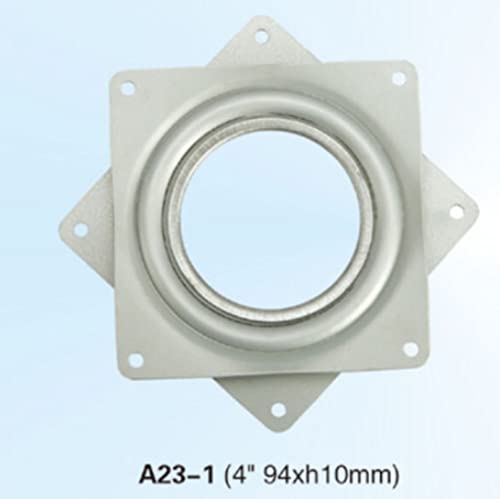 4 Inch Square Swivel Bearing Plate - Heavy Duty Galvanized Steel Lazy Susan Turntable for TV Stands, Computer Monitor Platforms, and Home Organization - Perfect for Smooth Rotation and Space Saving