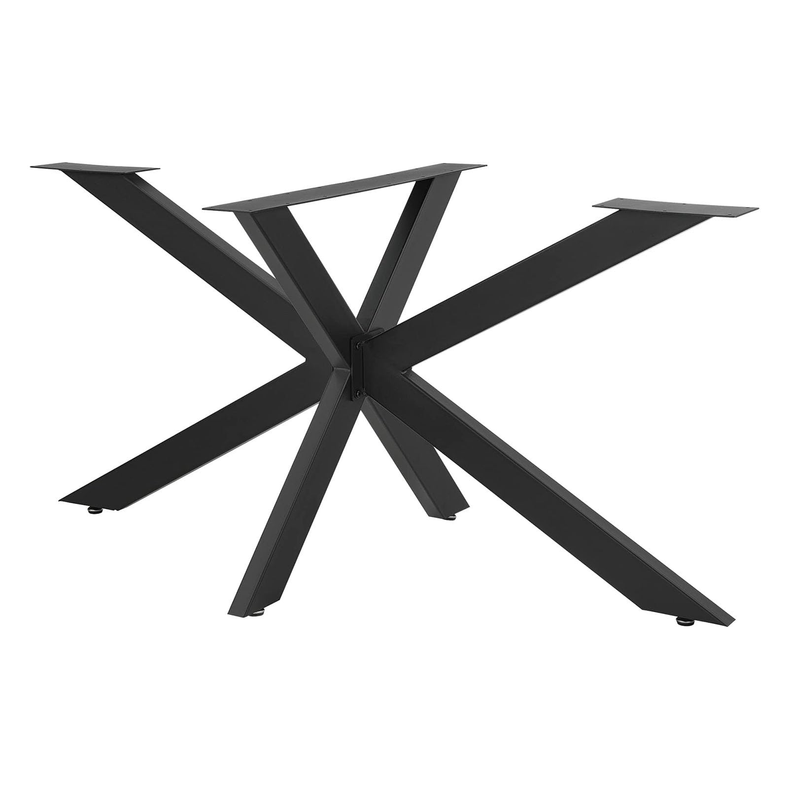 Metal Table Legs - Heavy Duty Spider Cross Frame Steel Table Legs for DIY Dining & Conference Tables | Easy Assembly, Black Finish with Floor Protectors | Perfect for Home Office, Restaurant & Event Furniture