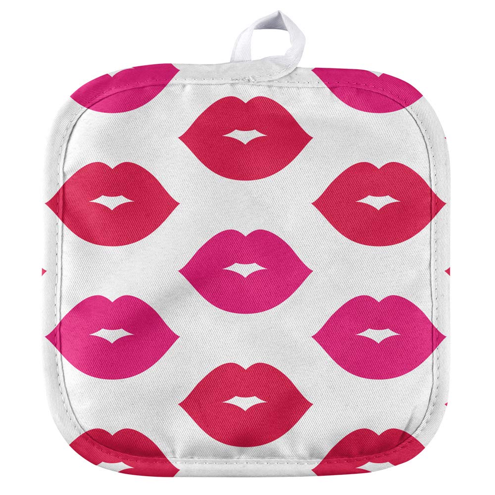 Heat-Resistant Kisses Lips Pattern Pot Holder - Perfect for Indoor/Outdoor Kitchen Use, BBQ Grilling & Hot Dish Handling - Cute & Functional Kitchen Accessory