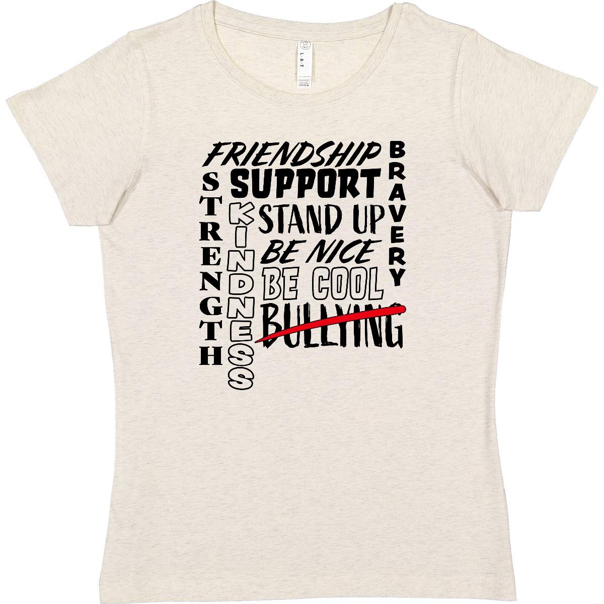 Inktastic No More Bullying - Be Nice Women's T-Shirt | Anti-Bullying Awareness Tee for Women | Casual Wear & Protest Apparel