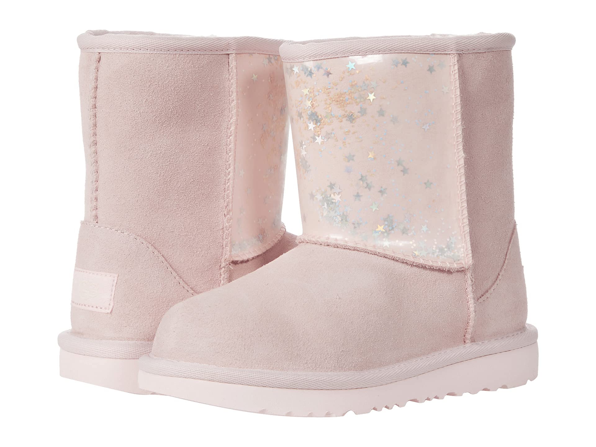UGG Kids' Classic II Clear Glitter Fashion Boots - Waterproof Winter Snow Boots for Girls & Boys, Sparkly Comfortable Shoes for School, Play & Outdoor Activities