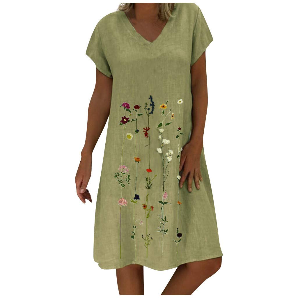 HUANKD Women's Maternity Dress Summer - Petite Cocktail Dress with Loose Fit, Knee Length, Sizes S-5XL - Perfect for Pregnancy, Parties, and Casual Outings