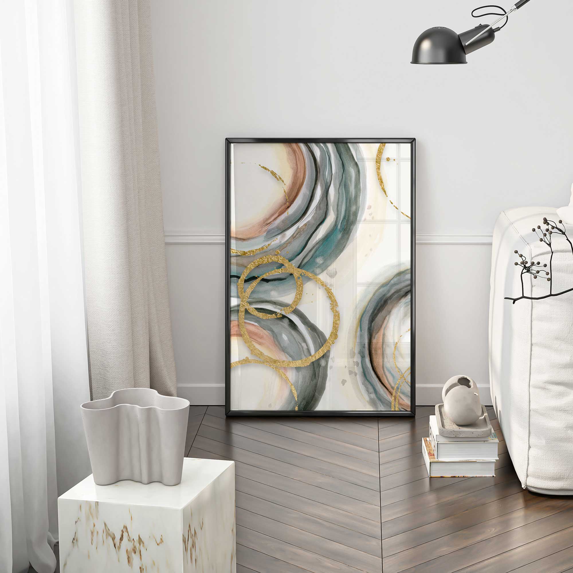 Golden Echoes v1 Print - High-Quality Wall Art for Home & Office Decor - Perfect for Living Room, Bedroom, or Gift Giving