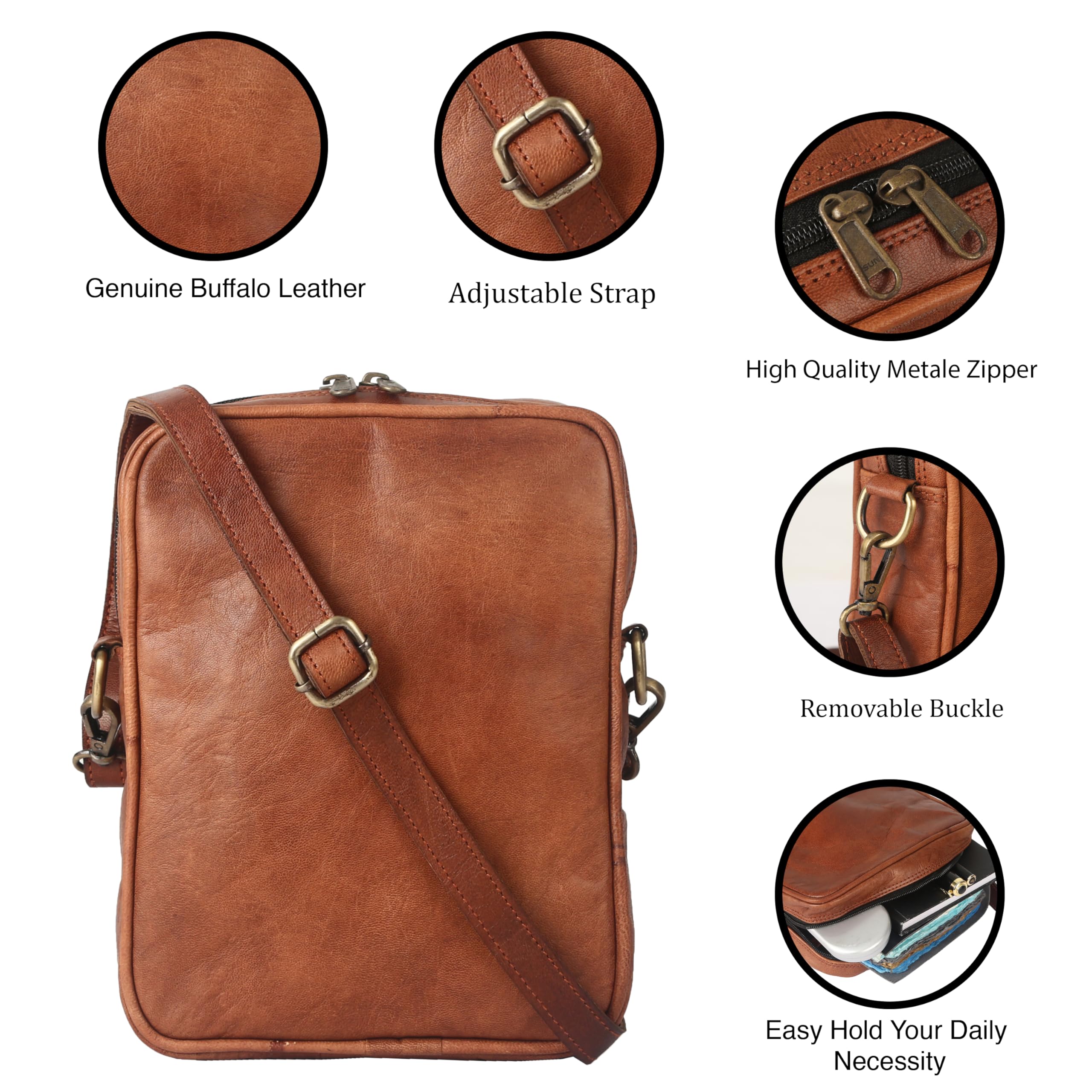 Genuine Leather Passport Holder & Crossbody Phone Wallet for Women - RFID Blocking Mini Shoulder Bag with Adjustable Strap - Perfect for Travel, Shopping, and Everyday Use