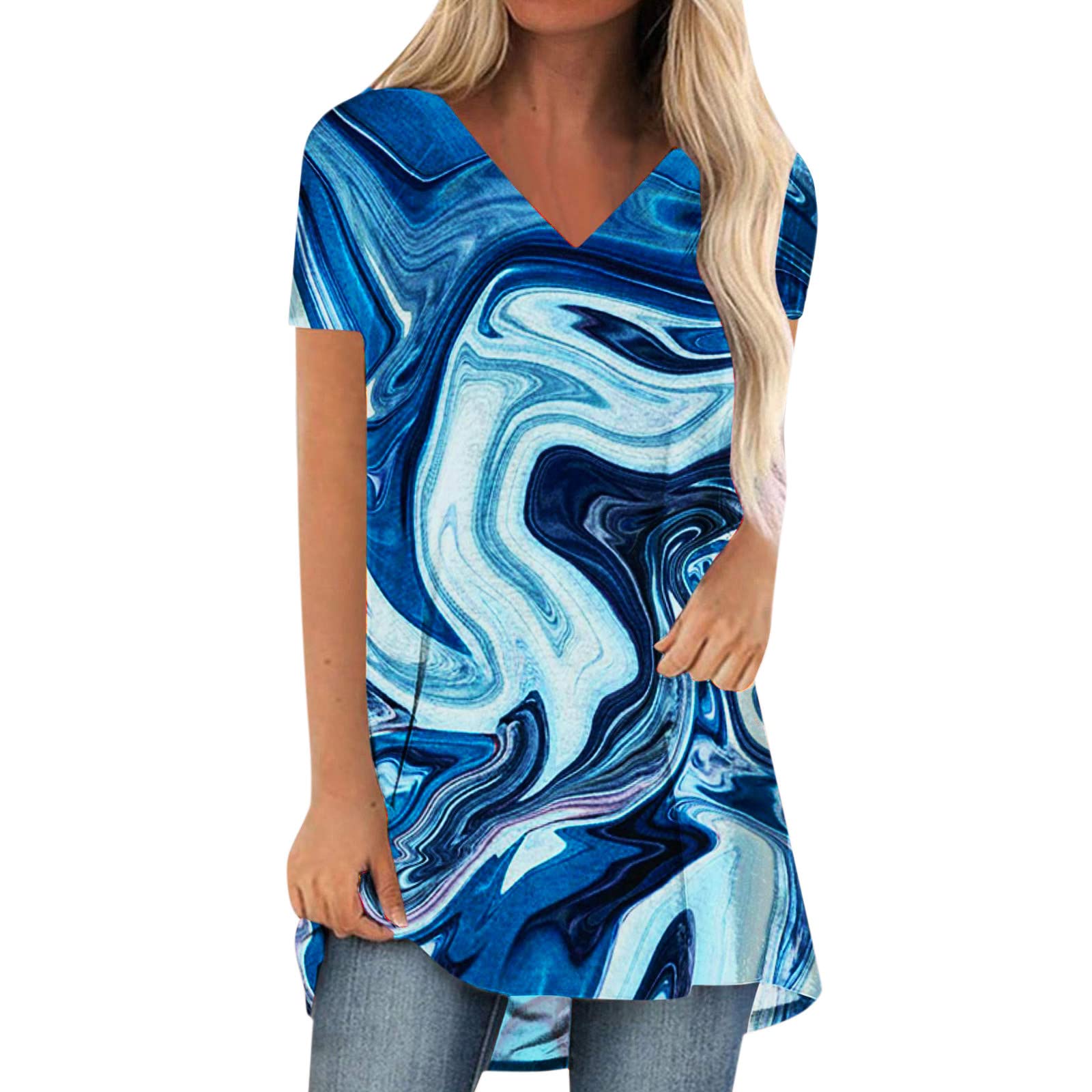 Oversized T-Shirts for Women - Soft V-Neck Short Sleeve Casual Tops with Trendy Prints | Perfect for Summer Outfits, Lounge Wear & Everyday Comfort
