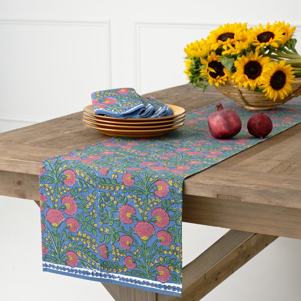 Elegant Cactus Flower Midnight & Magenta Table Runner - Perfect for Dining Tables, Weddings, and Home Decor