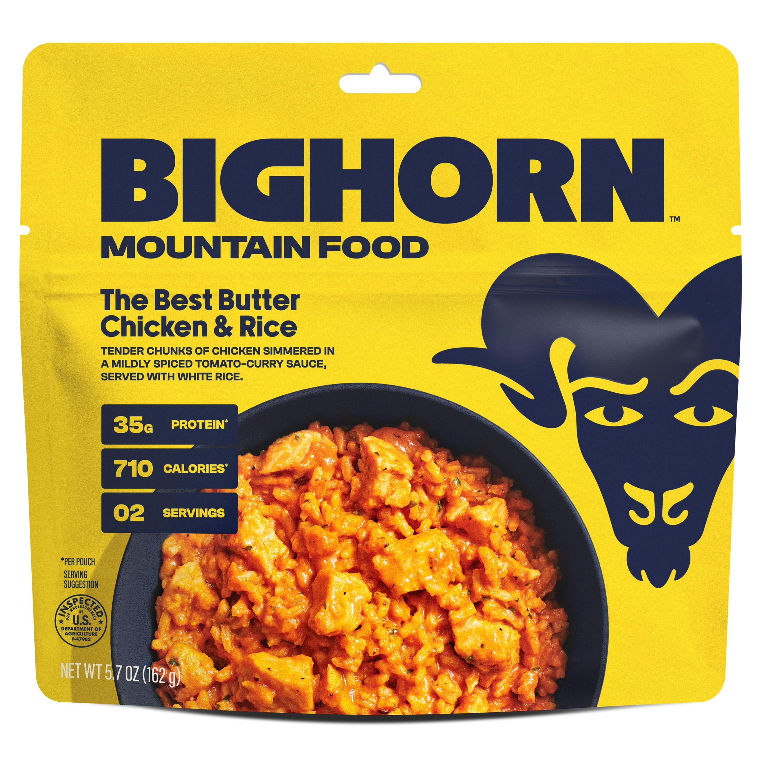 Premium Freeze Dried Butter Chicken & Rice - 2 Servings Backpacking Meals | Lightweight Dehydrated Camping Food | Just Add Water | Great for Hiking, Emergency Preparedness & Outdoor Adventures