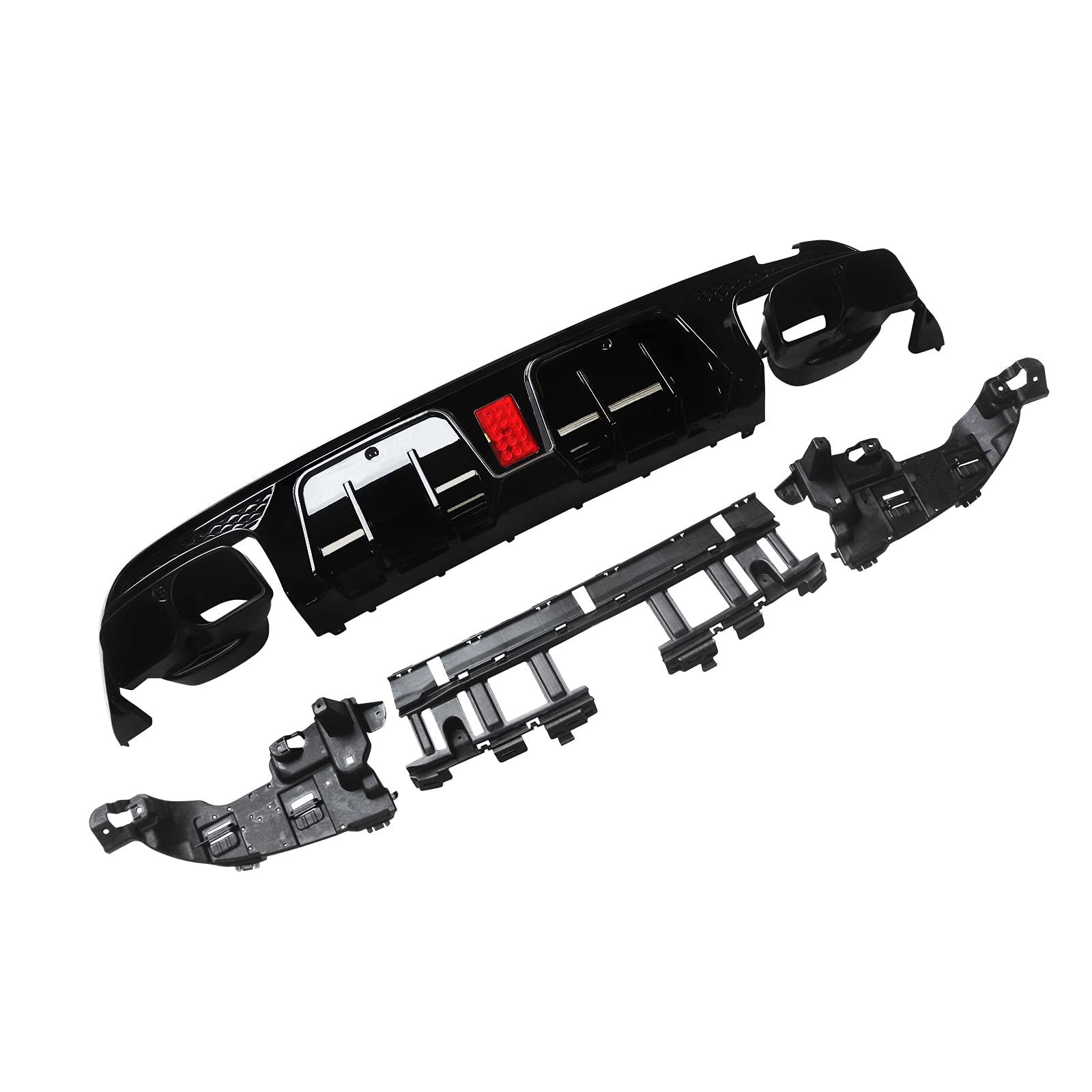 Rear Diffuser for 2015-2021 Mercedes-Benz W205 C-Class C63/C63S AMG (B Style) - Gloss Black ABS Painted Rear Bumper Diffuser Set - Upgrade Your Luxury Sedan's Sporty Look