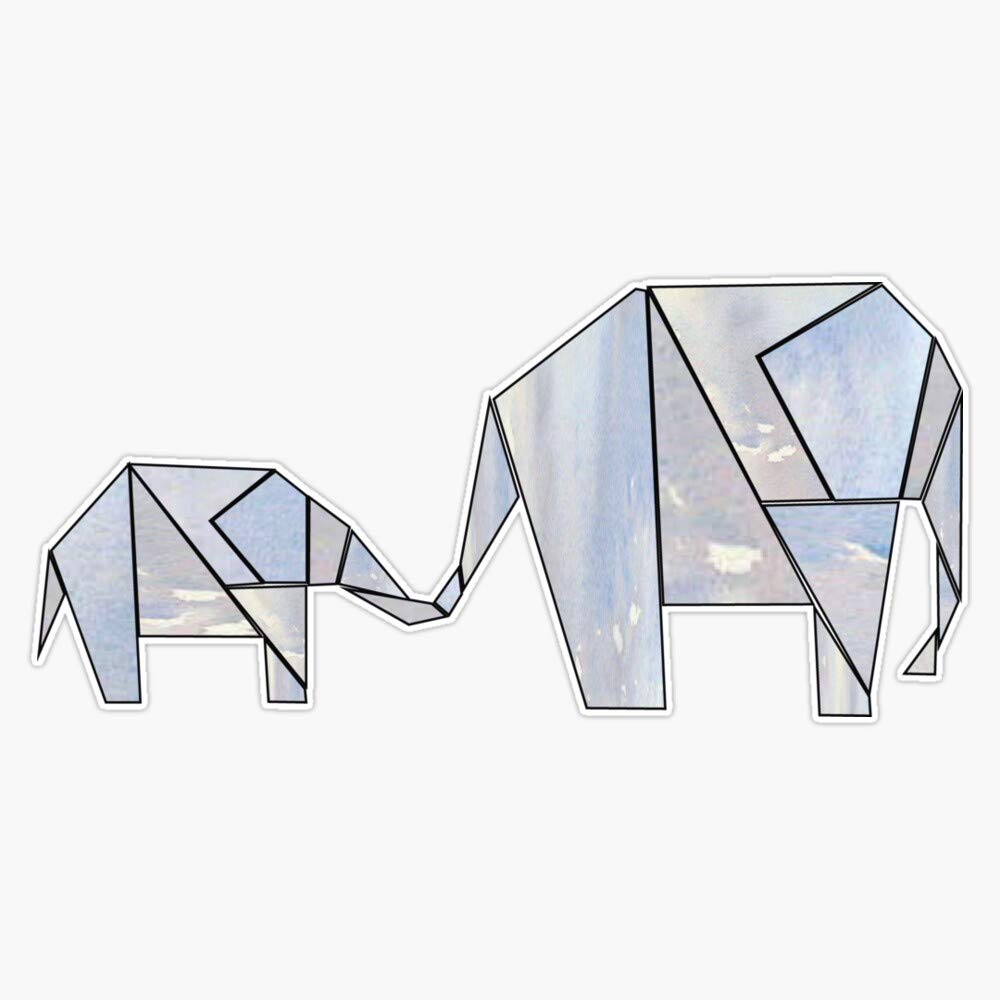 Geometric Elephant Vinyl Waterproof Stickers (3-Pack) - 5