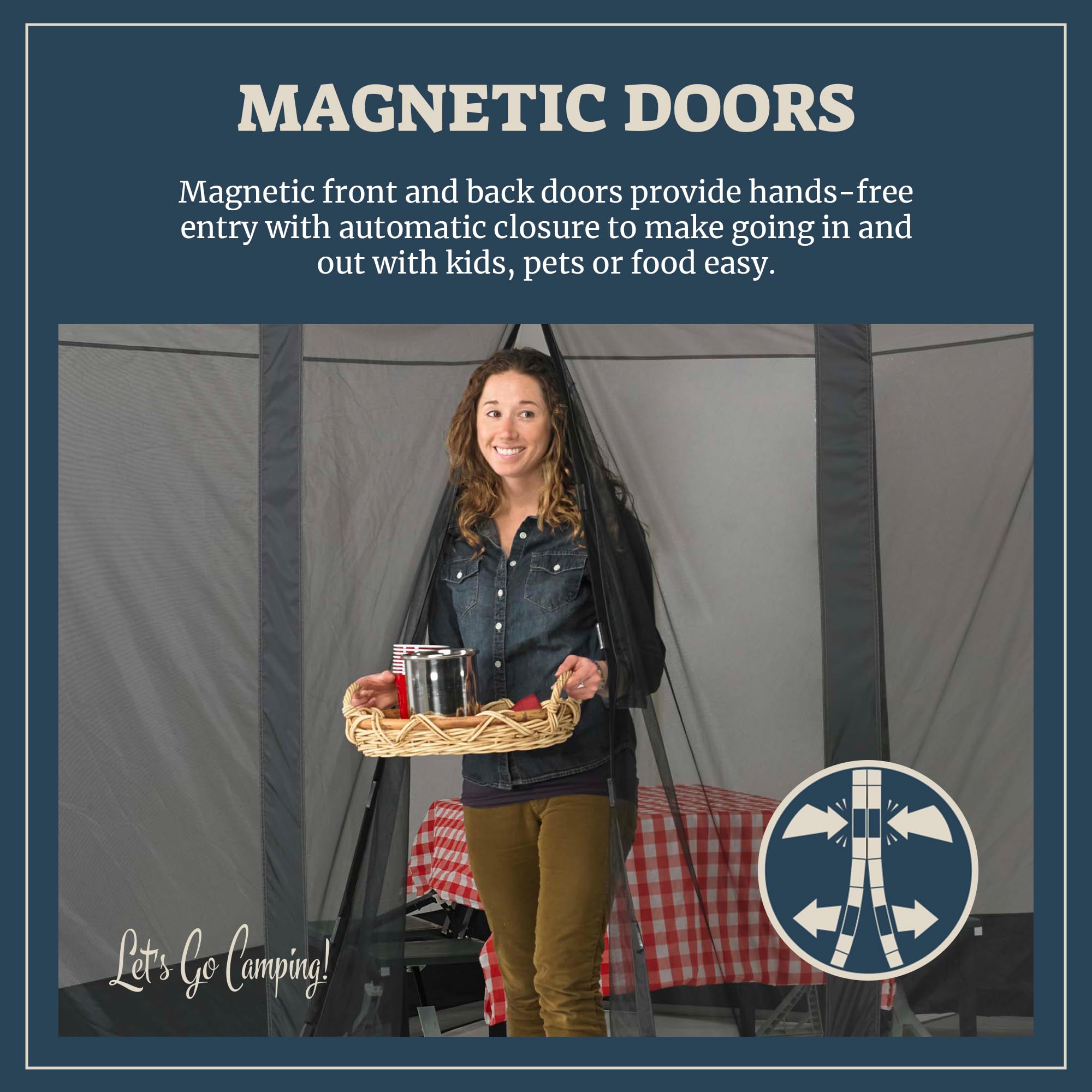 Magnetic Screen House for Camping, Travel & Outdoor Activities - Portable Mesh Shelter for Picnics, Tailgating, Backyard & Patio Use - Bug-Free Relaxation & Entertainment Space