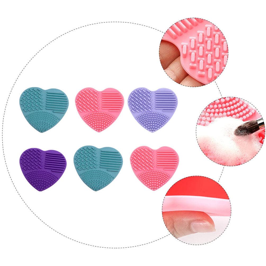 EXCLUZO Silicone Makeup Brush Cleaner Mat - 6Pcs for Beauty Tools (Mixed Colors) - Perfect for Home & Salon Use