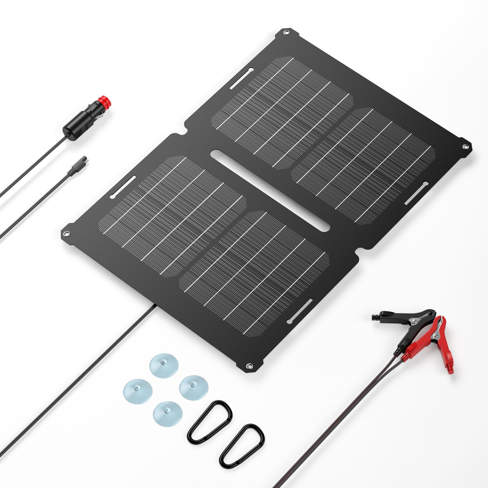 12V 25W Solar Battery Charger - Waterproof for Car, Boat, RV