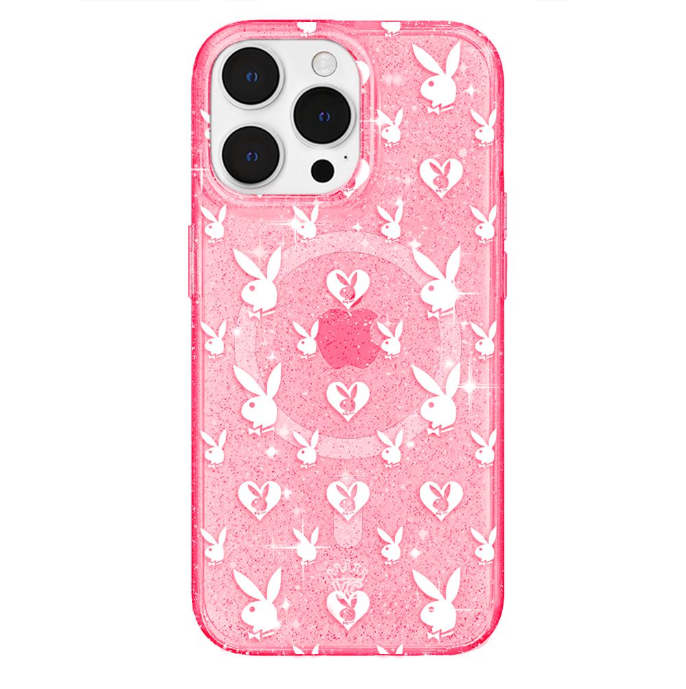 Playboy Pink Bunny Glitter iPhone Case - Cute & Stylish Phone Cover for iPhone 13/14/15 Pro Max - Perfect for Parties, Gifts & Everyday Fashion