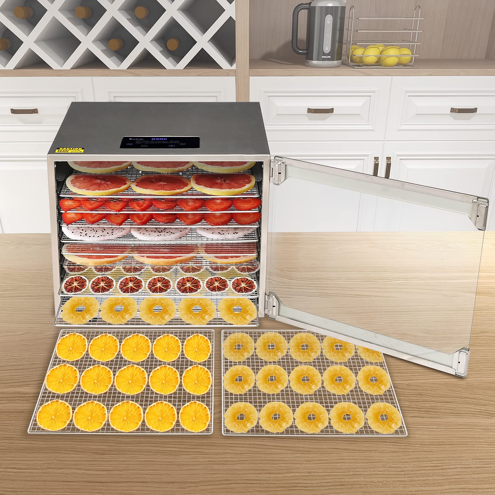 800W Food Dehydrator Machine with Digital Timer & Temperature Control - 10 BPA-Free Trays for Drying Fruits, Vegetables, Meat & Beef Jerky | Perfect for Home Kitchen, Camping & Healthy Snack Preparation