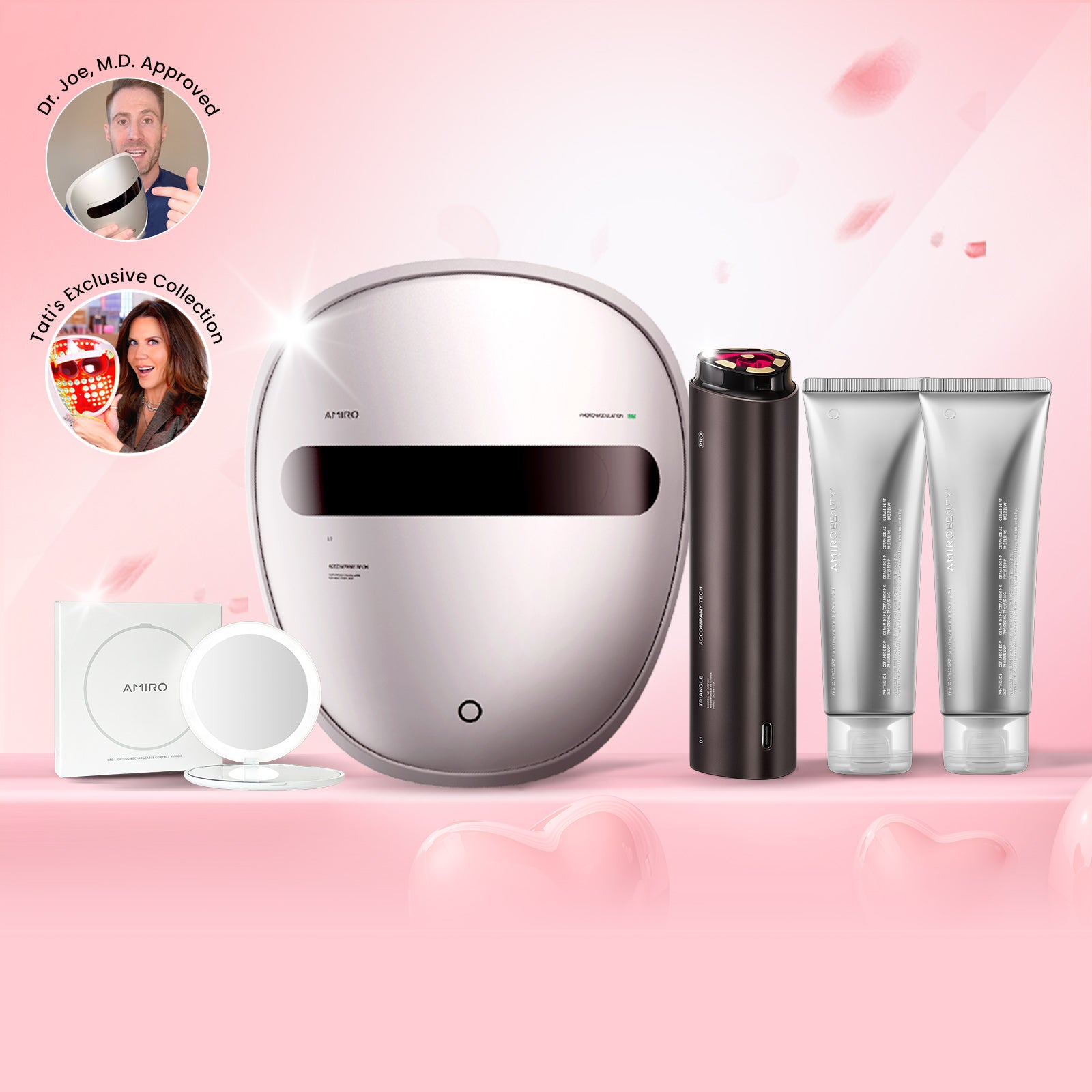AMIRO Spectra 5-in-1 LED Light Therapy Facial Mask for Anti-Aging, Acne Treatment & Skin Rejuvenation - At-Home Spa & Professional Skincare Solution