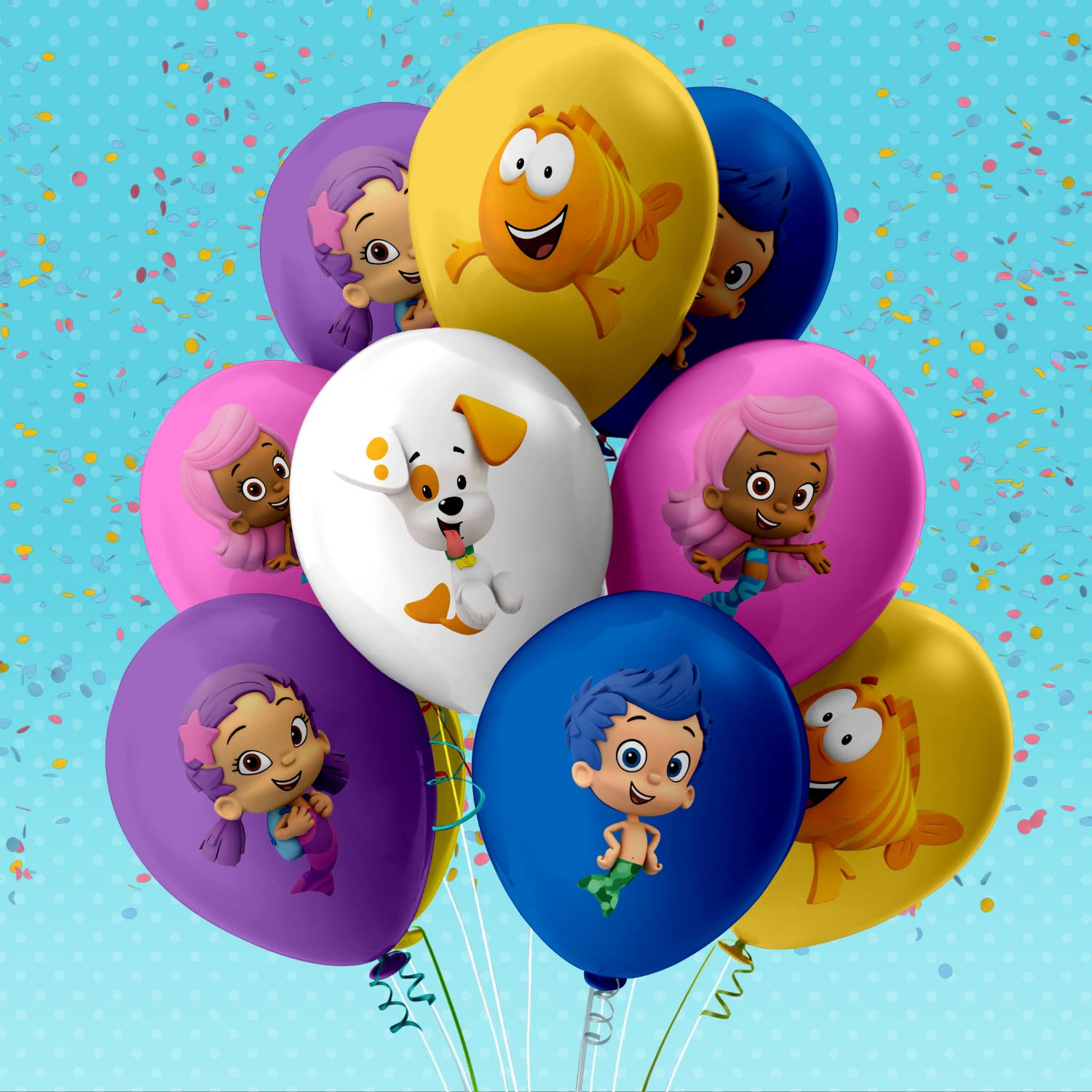 Nelton Bubble Birthday Party Kit - Backdrop, Banner, Cake Topper & Decorations for Kids Party
