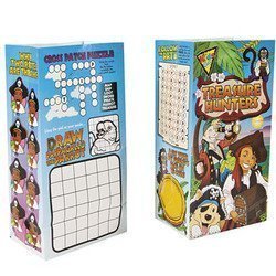 Treasure Hunters Paper Bags - 12 Pack Party Favors for Kids Birthday, Easter Egg Hunt & Classroom Rewards