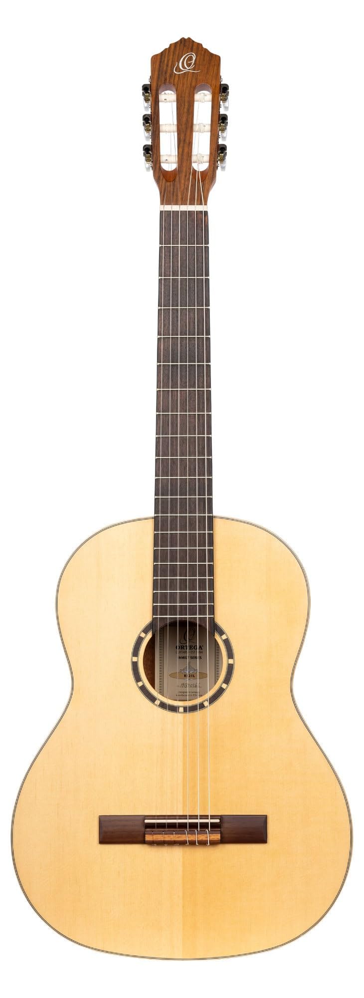 Ortega R121L 6-String Left-Handed Classical Guitar with Spruce Top & Nylon Strings - Full Size Acoustic Guitar with Gig Bag - Perfect for Beginners, Students & Home Performances