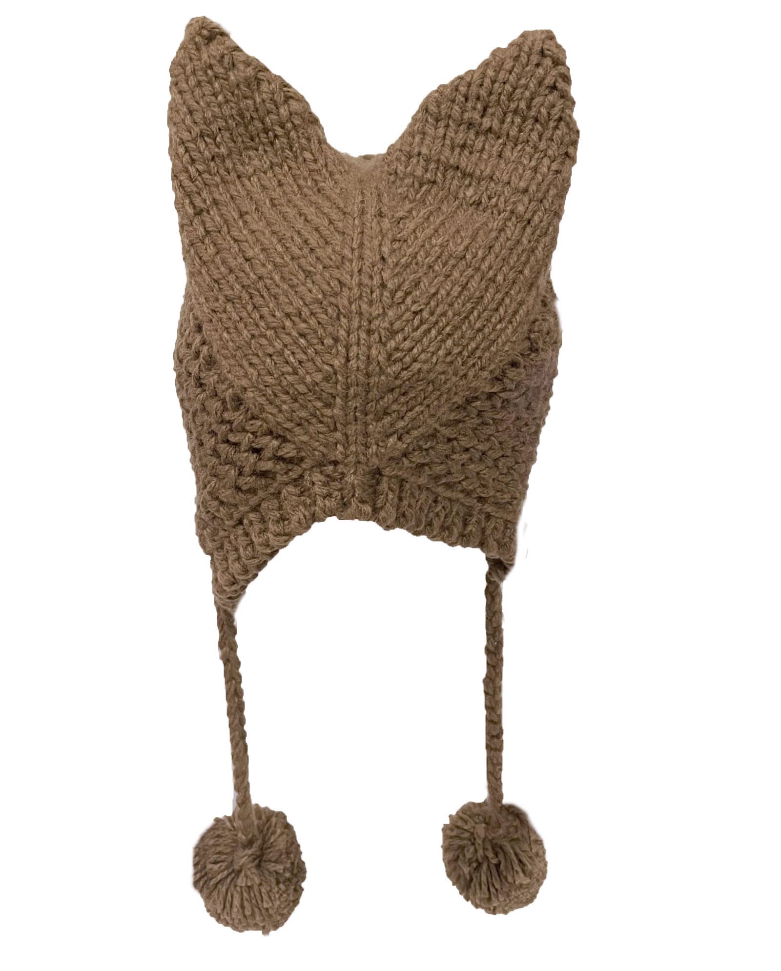 BIBITIME Women's Crochet Knit Cat Ear Beanie - Warm Winter Hat for Snowboarding, Outdoor Activities, and Casual Wear