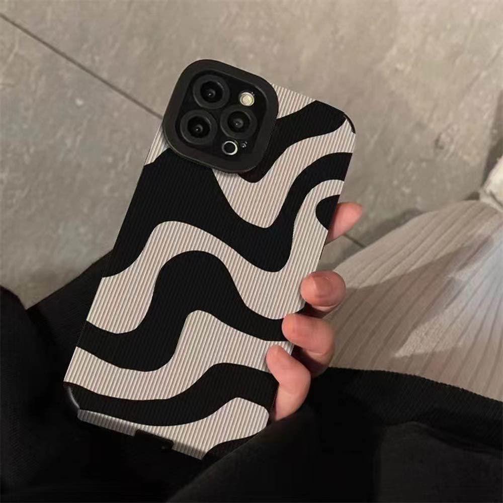 Ownest Fashion Zebra Stripes Soft Silicone Case for iPhone 15 Plus - Cute Protective Phone Cover for Women & Girls | Perfect for Everyday Use, Work & Travel