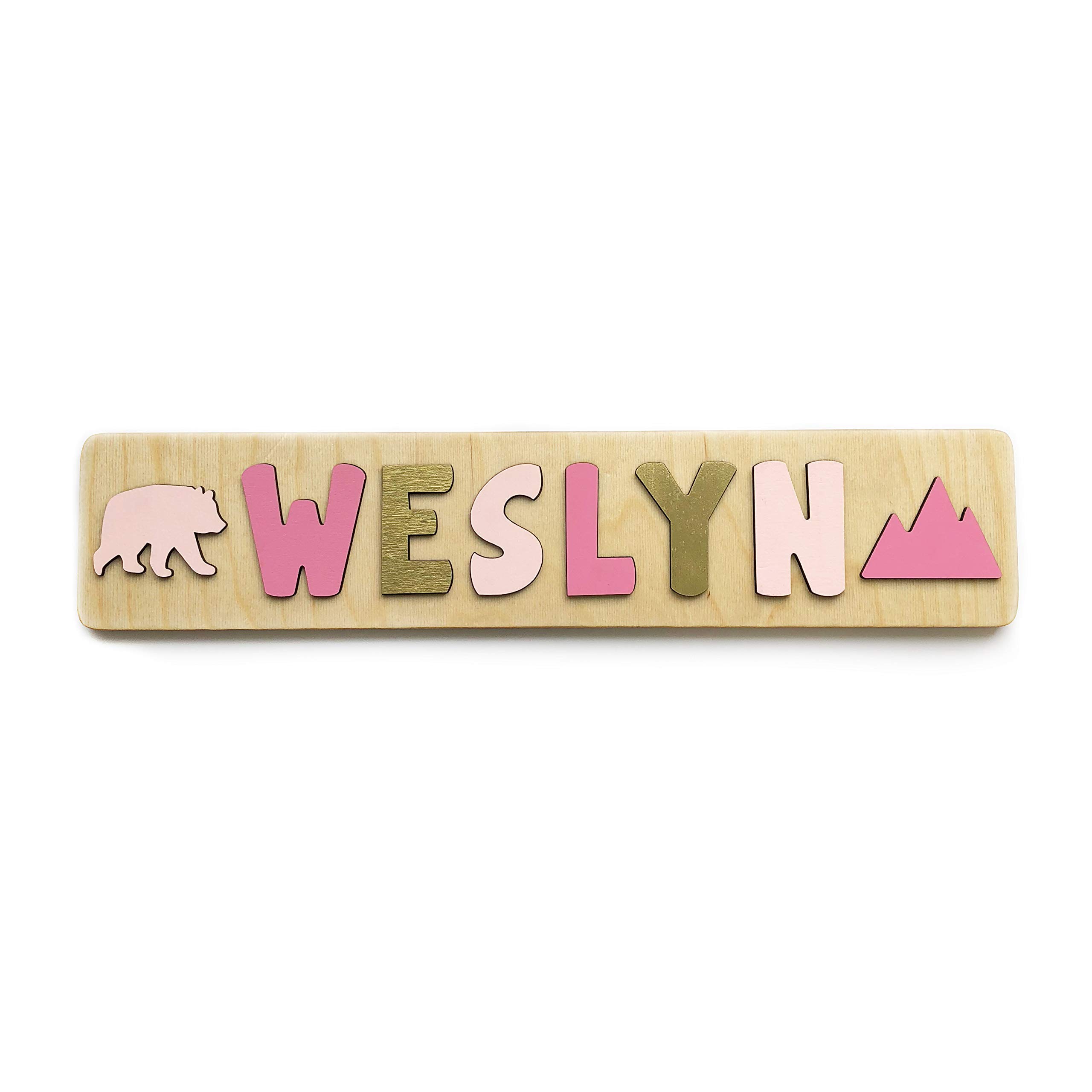 Personalized Wooden Name Puzzle for Kids - Handmade in USA by Bloom Owl - Custom Baby Gifts for Boys & Girls - Montessori Learning Toy - Perfect for Christmas, First Birthday & Nursery Decor