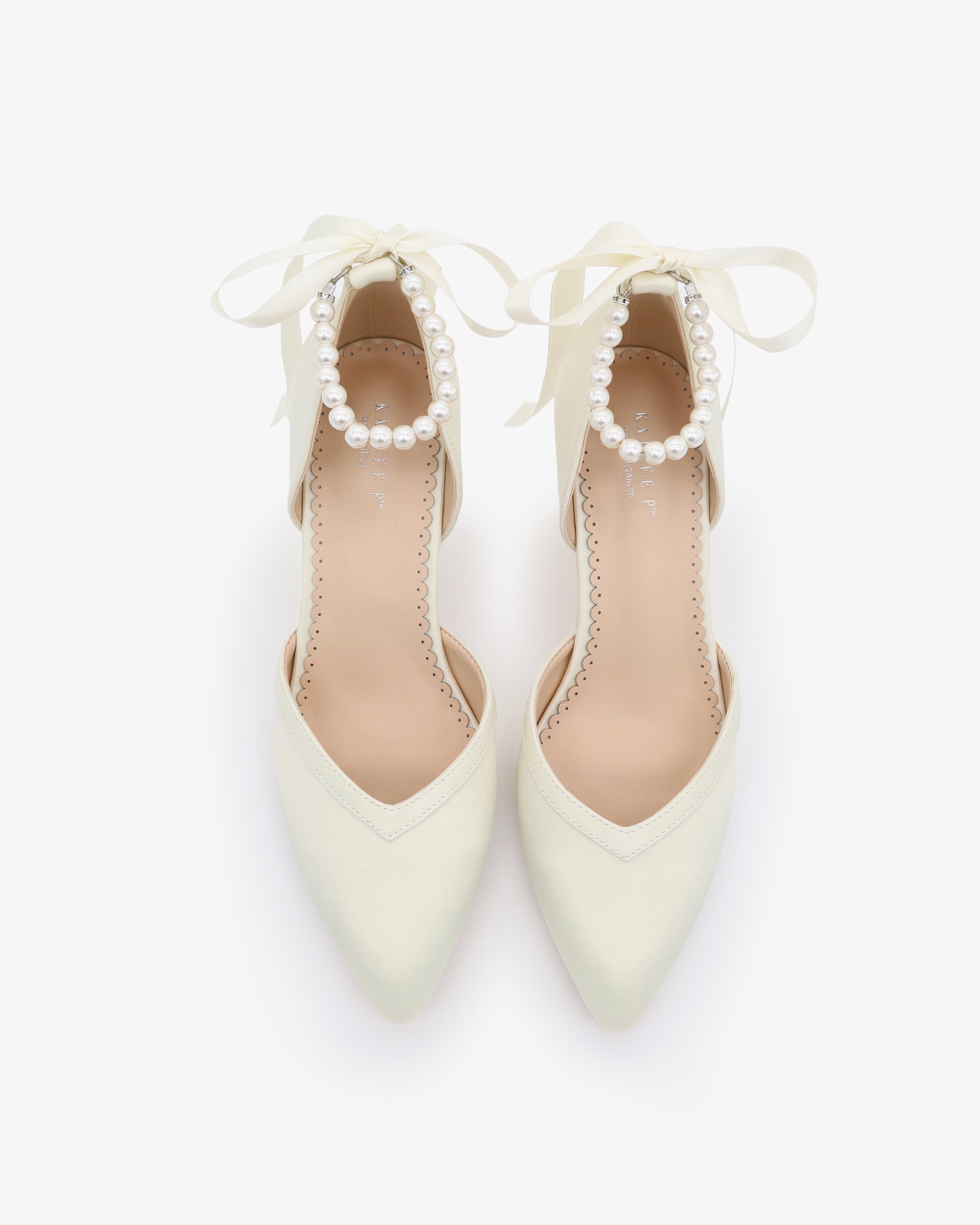 Elegant Pearl Ankle Strap Block Heel Wedding Shoes for Bride - Perfect for Bridal Ceremony, Reception & Formal Events