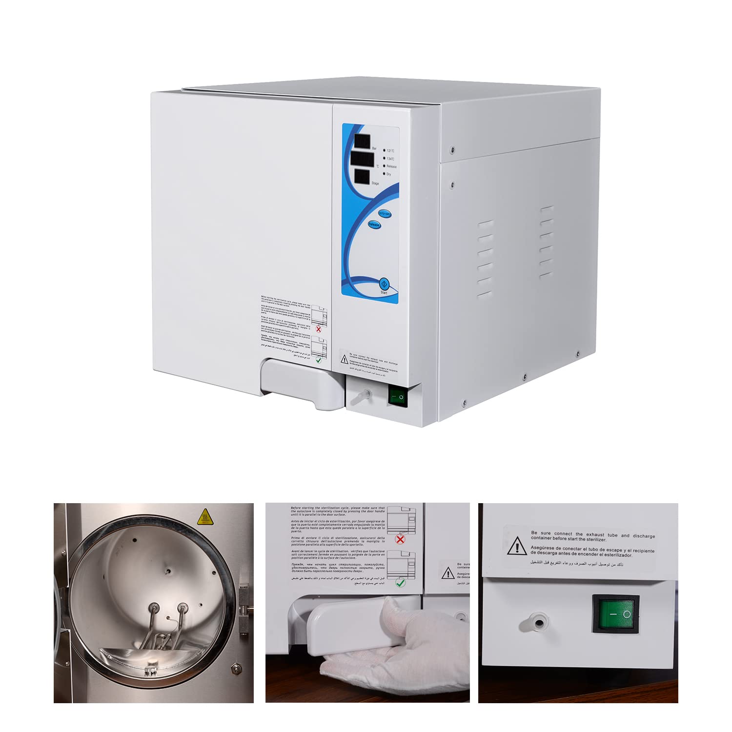 EustomA 23L Class N Benchtop Autoclave - Stainless Steel Portable Steam Sterilizer with Digital Display | High Pressure & Temperature for Medical, Dental, Tattoo, and Laboratory Equipment Sterilization