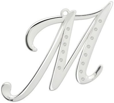 Swarovski Crystal Letter M Silver Ornament - Perfect for Gifts & Home Decor