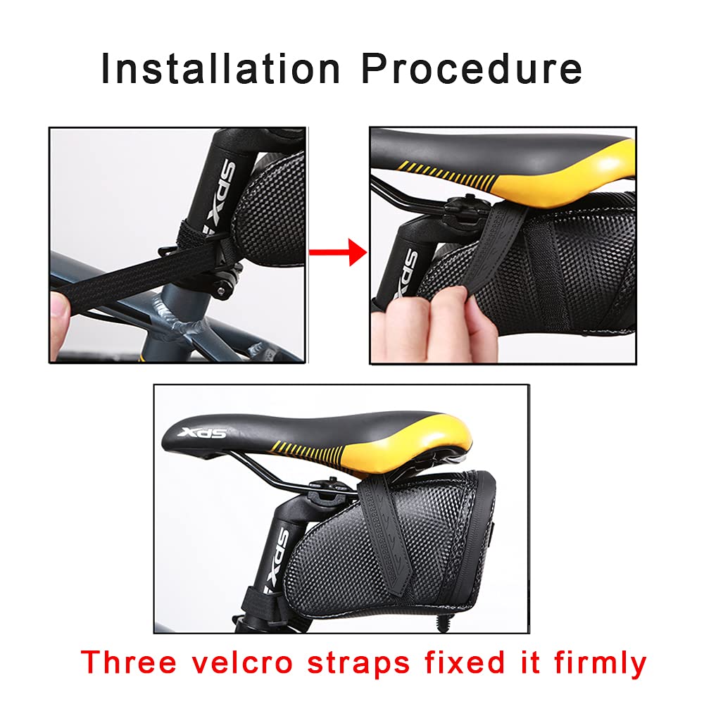 Waterproof Bicycle Seat Bag - Under Seat Bike Pack, Wedge Saddle Bag for Cycling - Perfect for Road Bikes, Mountain Bikes & Commuting Accessories