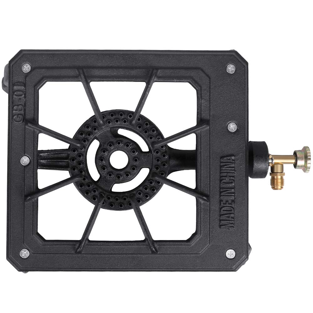 Portable Cast Iron Propane Gas Stove Burner for Outdoor Camping, BBQ, Picnics & Backpacking - LPG Compatible (Adapter Not Included) - Perfect for Grilling, Tailgating & Emergency Cooking