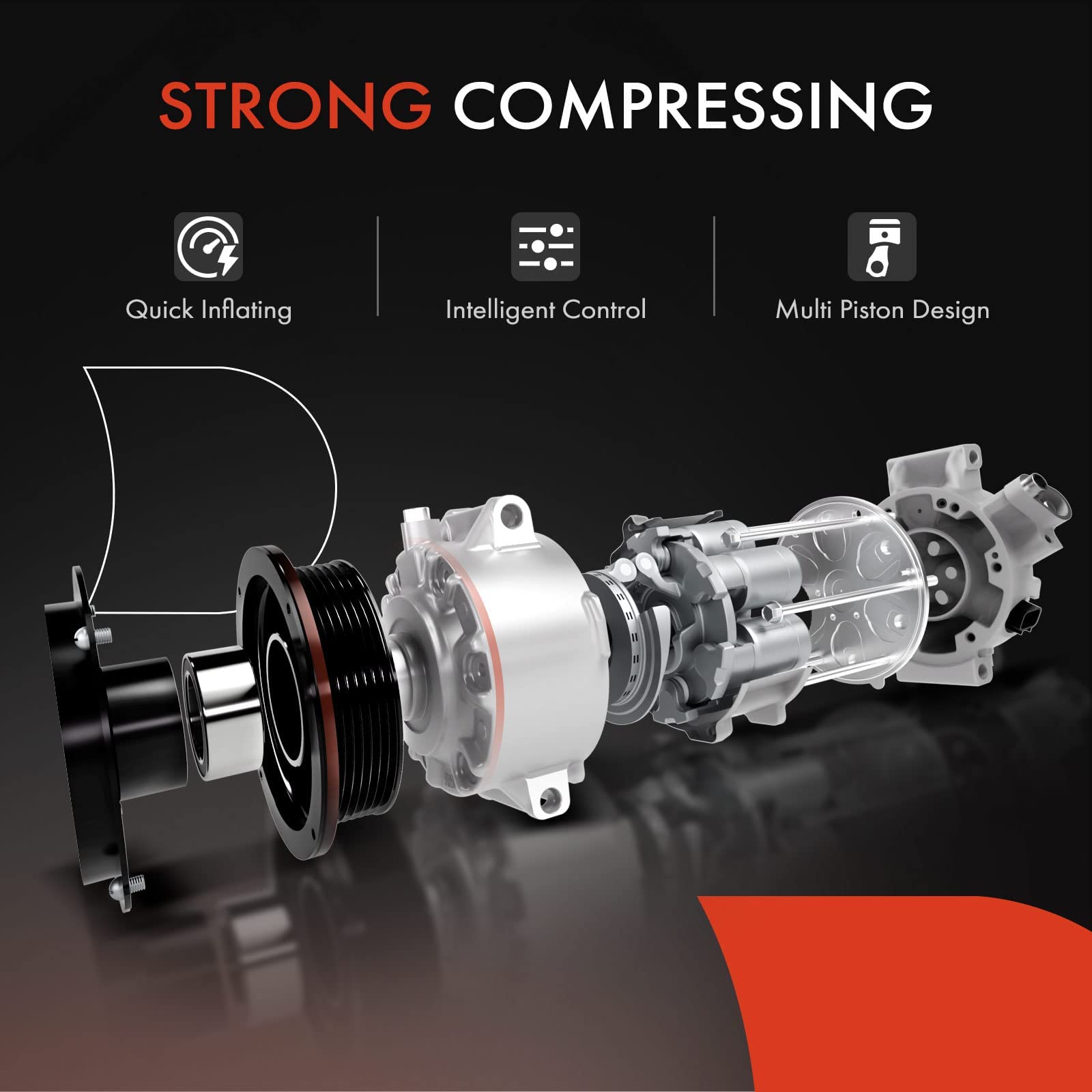 Premium AC Compressor with Clutch for 2012-2013 Kia Soul 1.6L - No Start/Stop Feature - Perfect for Summer Cooling & Auto AC Repair