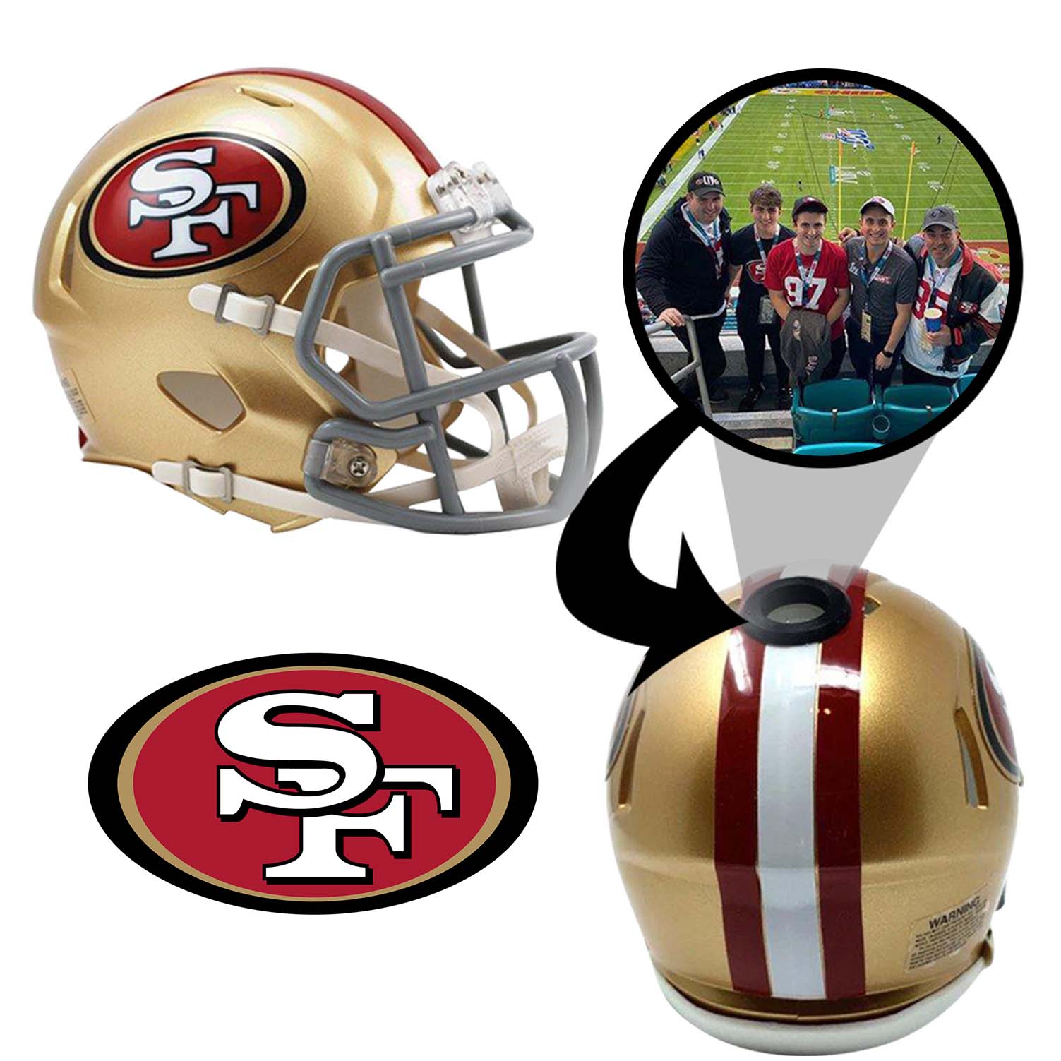 Official San Francisco 49ers NFL Mini Helmet - Collectible Football Display with Picture - Perfect for Sports Memorabilia Collections, Man Cave Decor, and NFL Fan Gifts